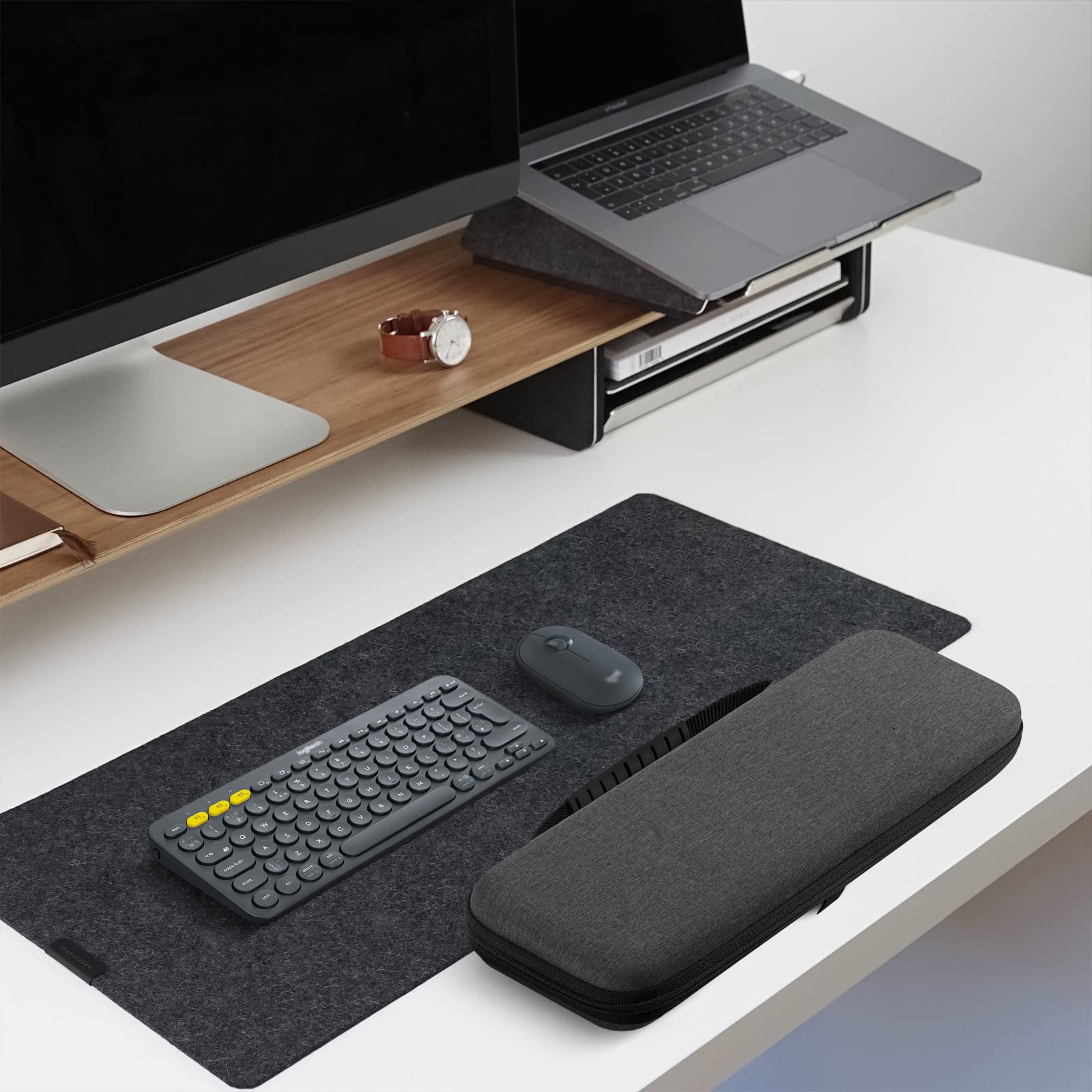 Geekria Hard Travel Carrying Case, Compatible With Logitech K380S/K380 + M355/M350S, Keyboard And Pebble Mouse Combo Protective