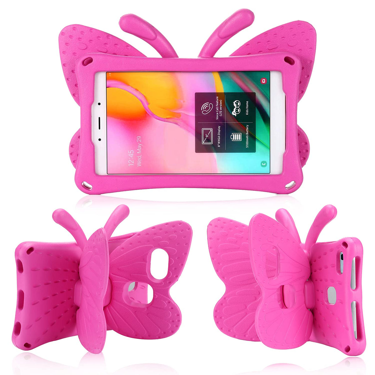 Simicoo Tcl Tab 8 Le Cute Butterfly Case With Stand For Kids Girl Light Weight Eva Rugged Shockproof Full Cover Kids Friendly Ki