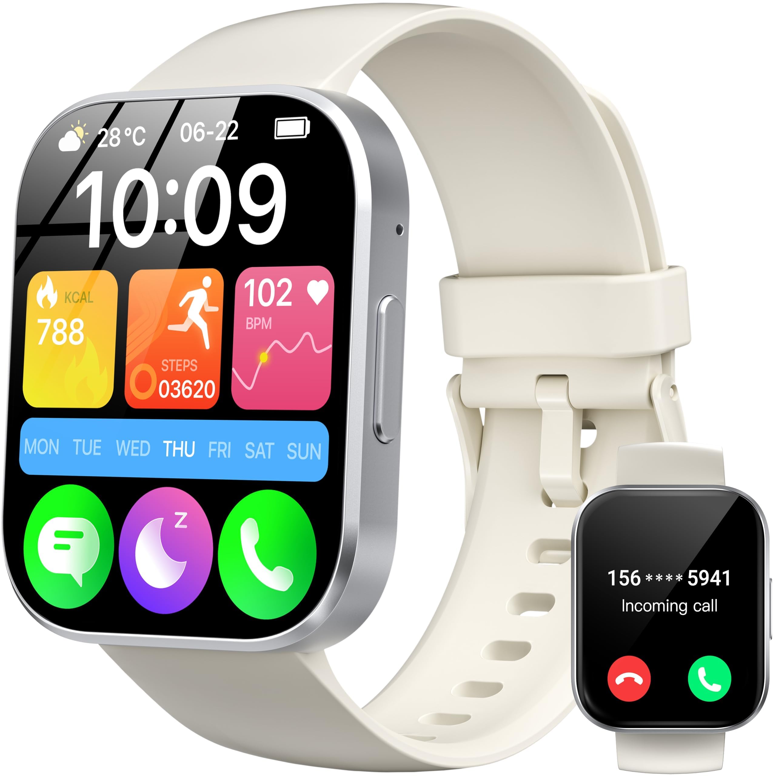 Oukitel 2025 Smart Watch(Answer/Make Call), 1.91'' Hd Smartwatches For Women Men, Fitness Tracker With Heart Rate Sleep Monitor,