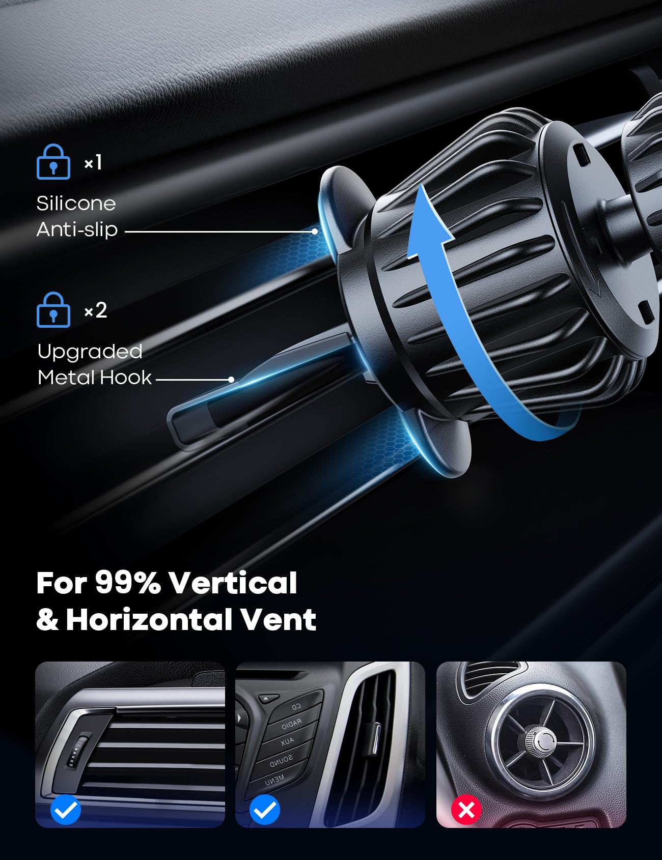 Lamicall Magnetic Car Mount - [20 Super Magnets] Air Vent Phone Holder Car, Hands Free Cell Phone Holder Clip Pink