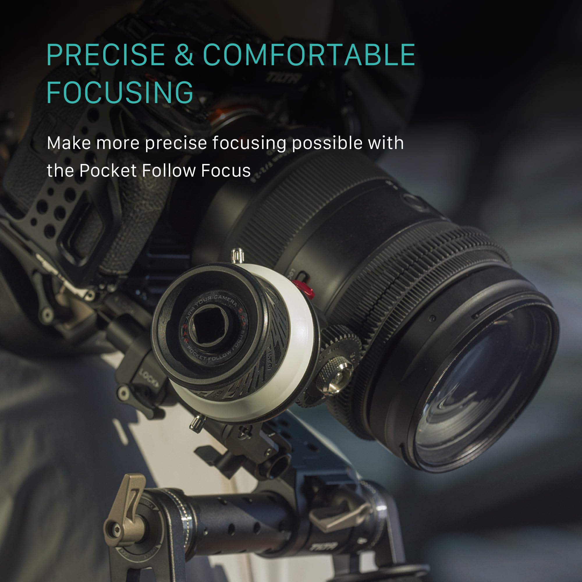 Tilta Pocket Follow Focus | Precise Focus Ring With A/B Stops | Fluid Damping System | 15Mm Rod & Rod Holder | Works With Most Cameras & Lenses | Lightweight, Comfortable, And Compact Design (Ff T07)