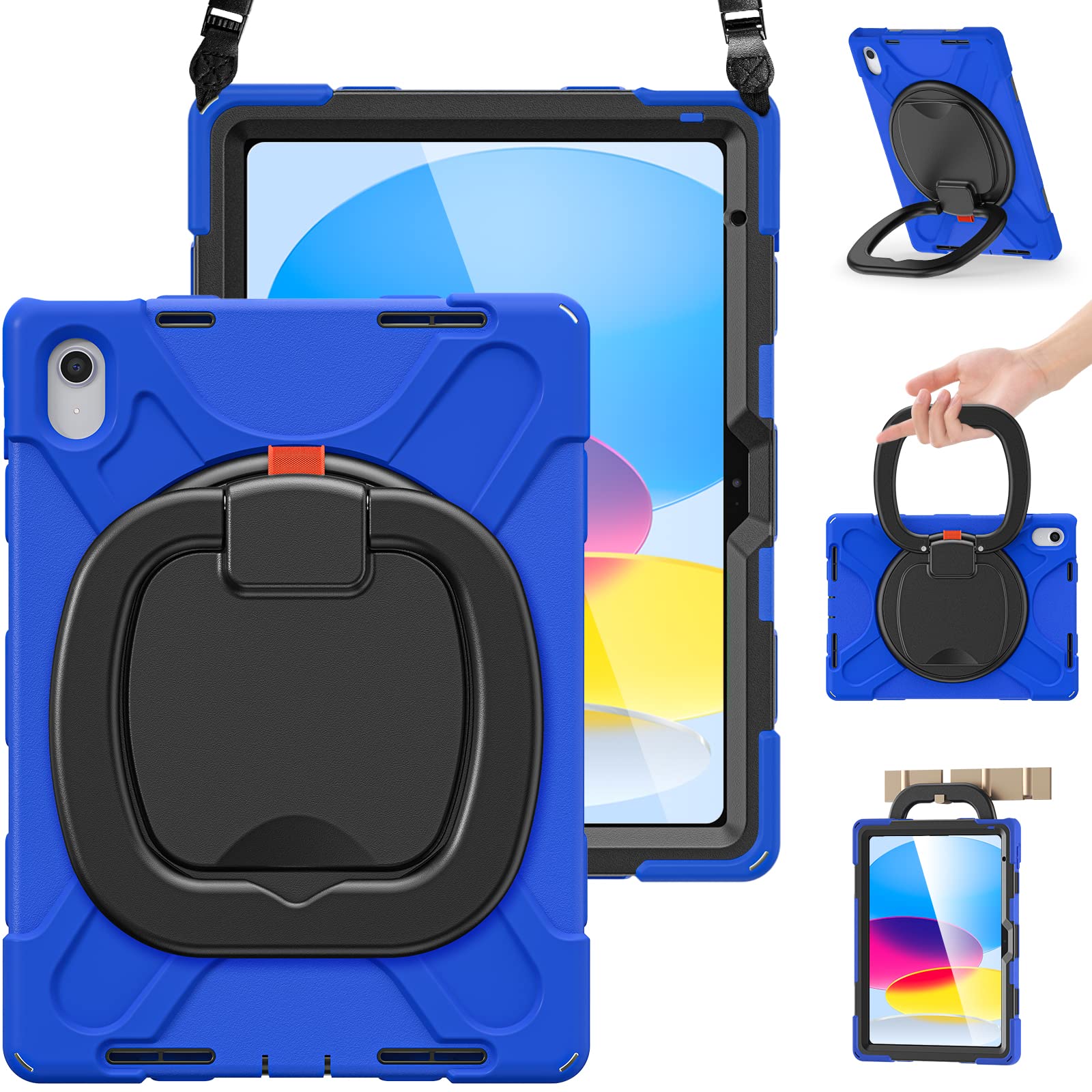 Braecn Case For Ipad 10Th Generation 2022 10.9 Inch A2696 A2757 A2777 Rugged Silicone Cover For Ipad 10Th Gen W/Pencil Holder/Sw