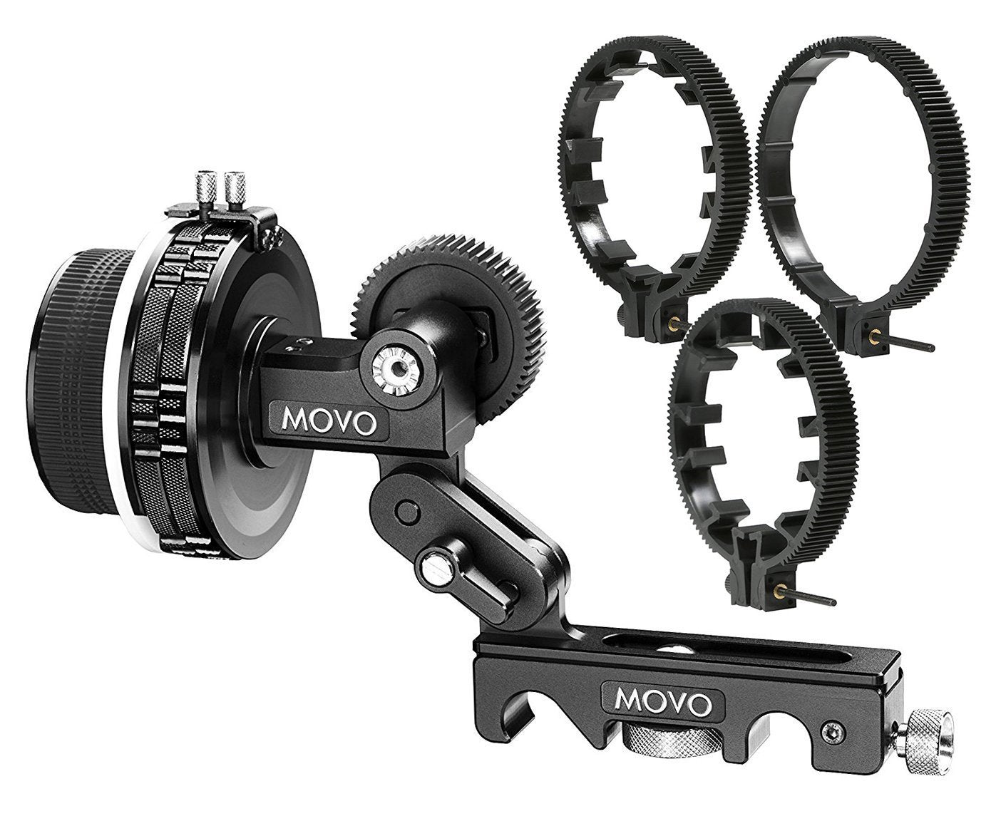 Movo F2X Precision Follow Focus System With Hard Stops And 65Mm, 75Mm, 85Mm Adjustable Gear Rings