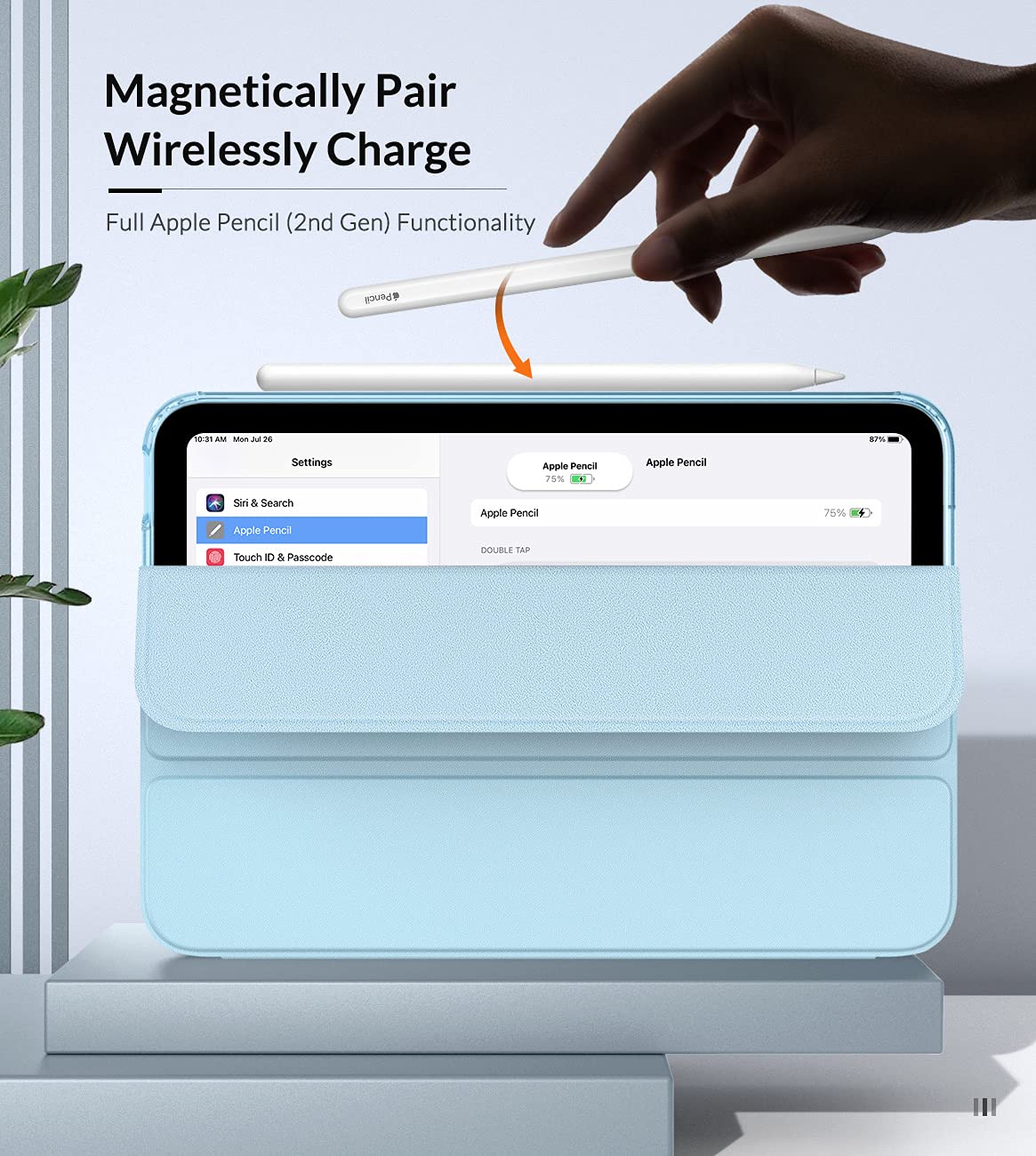 MoKo Case Fit New iPad Mini 7 (A17 Pro) 2024, iPad Mini 6th Generation Case 2021 (8.3 inch), iPad Mini 6 Case, Soft TPU Translucent Frosted Back Cover Case for iPad Mini 7th, Sky Blue