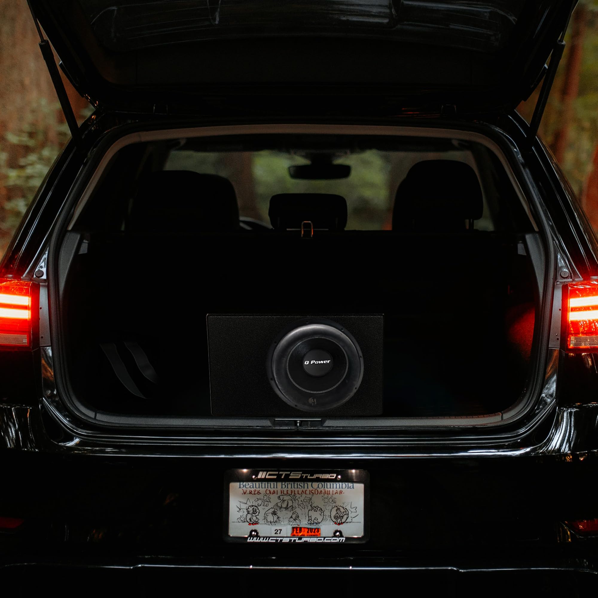 Qpower Single 12'' Vented Ported Car Subwoofer Sub Box Enclosure, Qbomb12Vl   Single Cab Bass Woofer Speaker Box System For Vehi