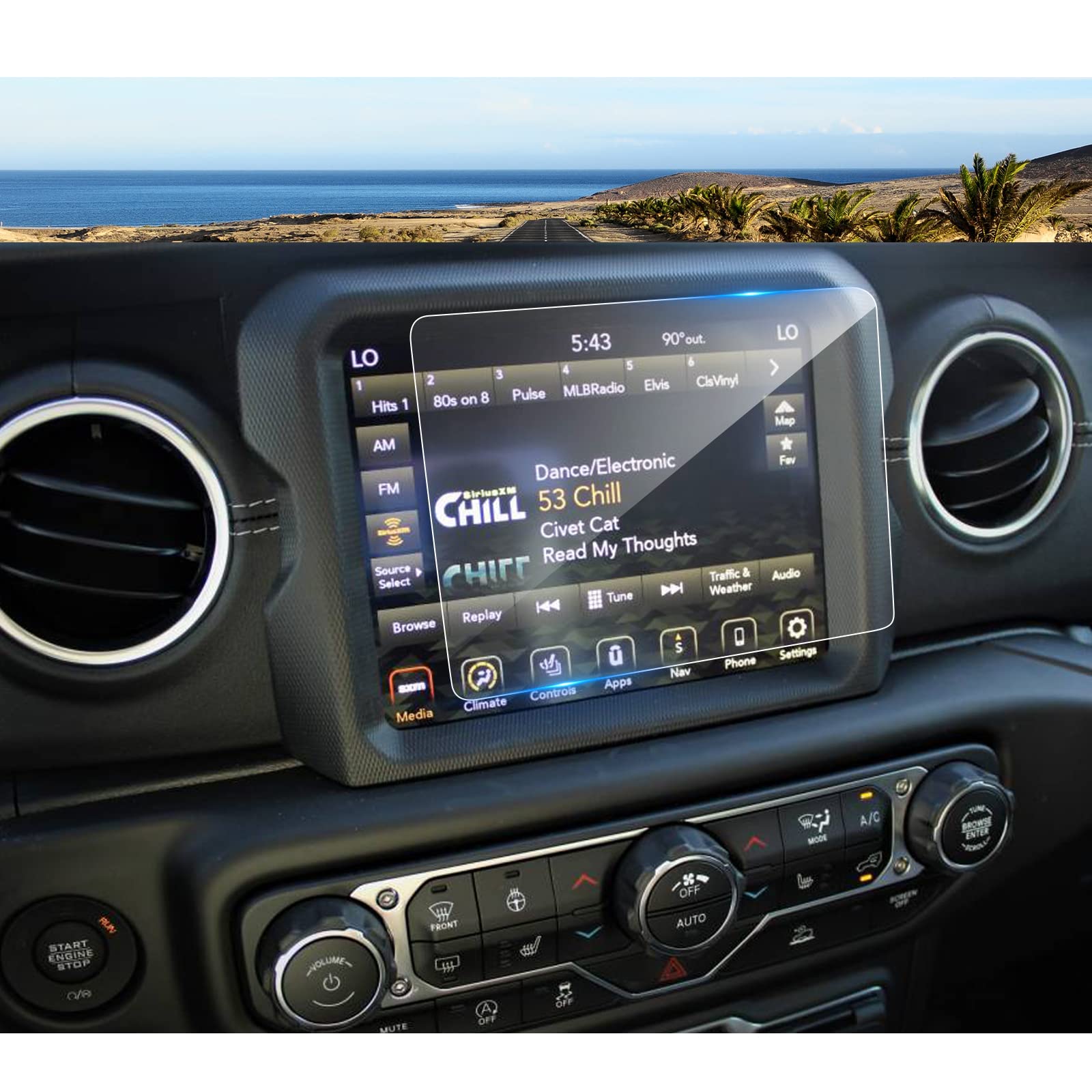 Coleya 2018 2022 2023 Wrangler Screen Protector For Jeep Wrangler (Sahara/High Altitude/Rubicon/Rubicon 392/Sport S/Willys) 8.4 