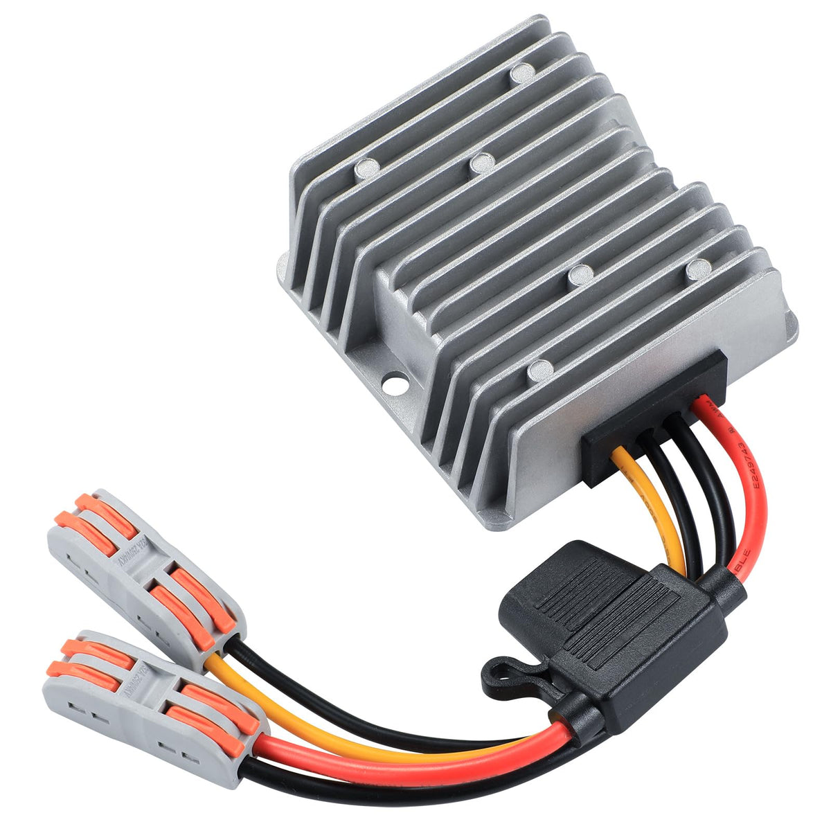 Mzhou Dc 12V Boost To 48V 5A Converter, 12V To 48V Dc/Dc Step Up Controller With Terminal Block, Waterproof Transformer For Auto