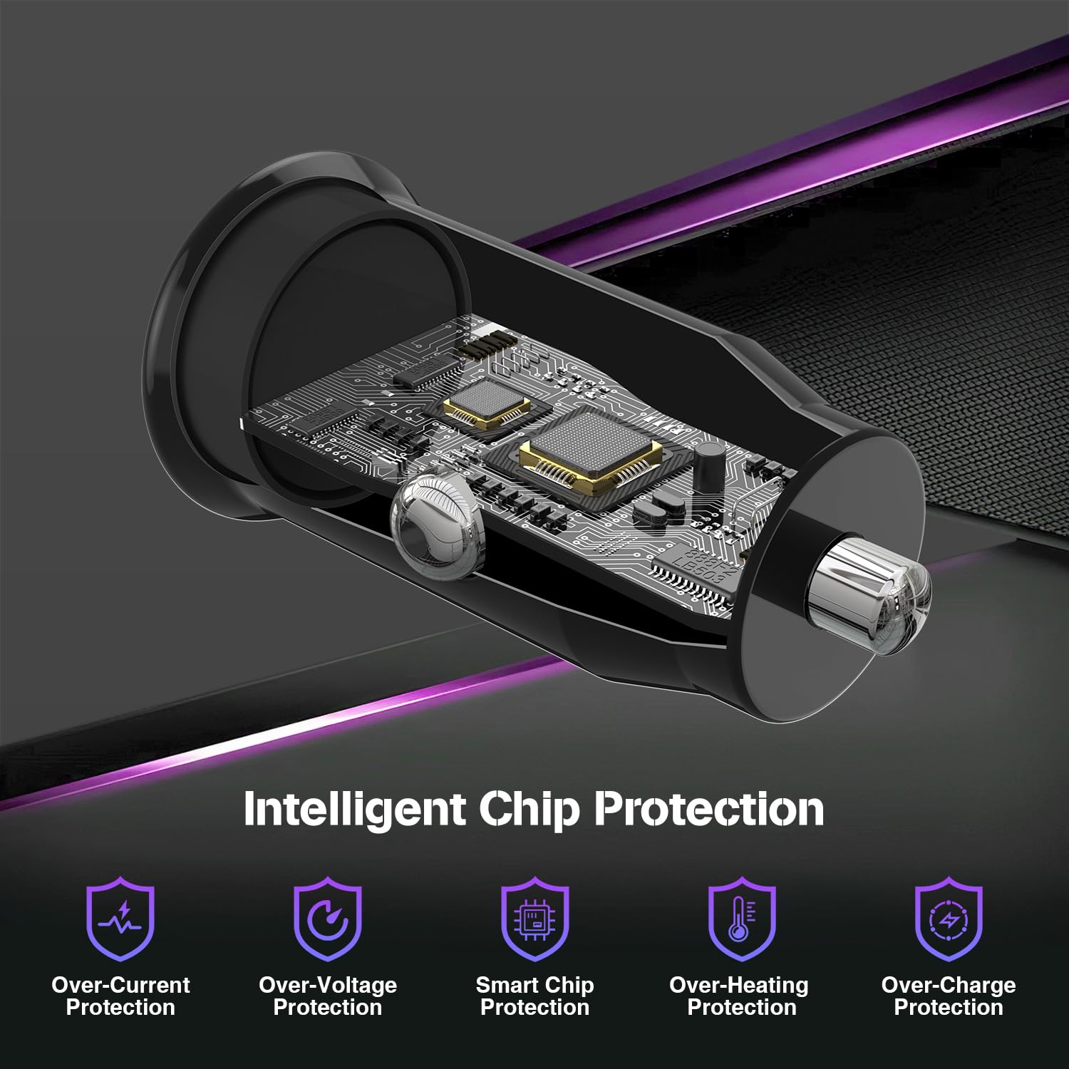 For Iphone 16 15 Pro Max Car Charger Fast Charging, 40W Dual Port Usb C Car Charger With 2Pack Usb C Cable 3Ft,Type C Car Adapte