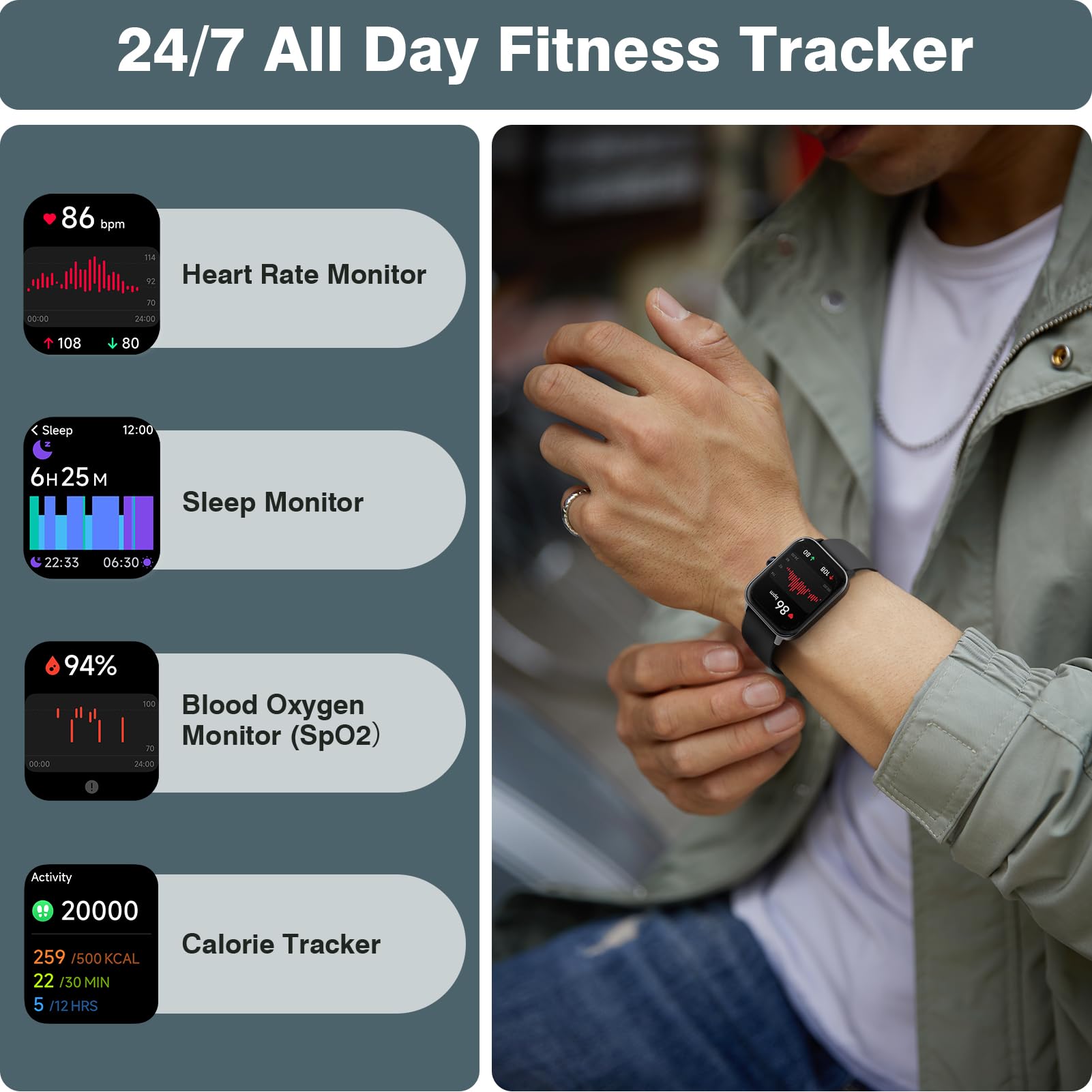 Smart Watches For Men Women Iphone & Android, Alexa Bulit-In, 1.8 '' Touch Screen Smart Watch With Answer/Make Calls, Fitness Tr