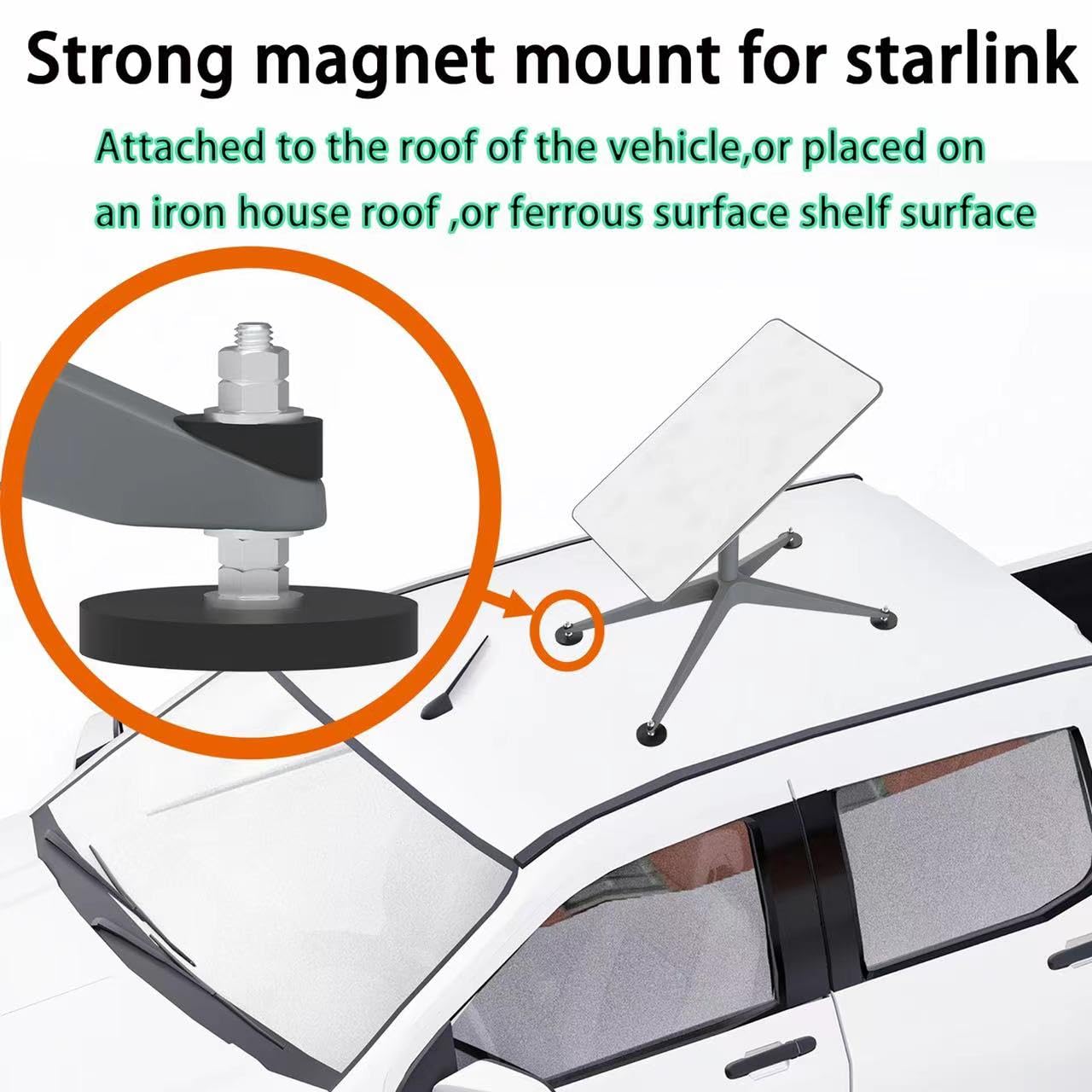 176 Pounds Magnetic Roof Mount Compatible With Starlink, Magnet Mounting Kit For Car/Camper/Suv/Trailer Compatible With Starlink