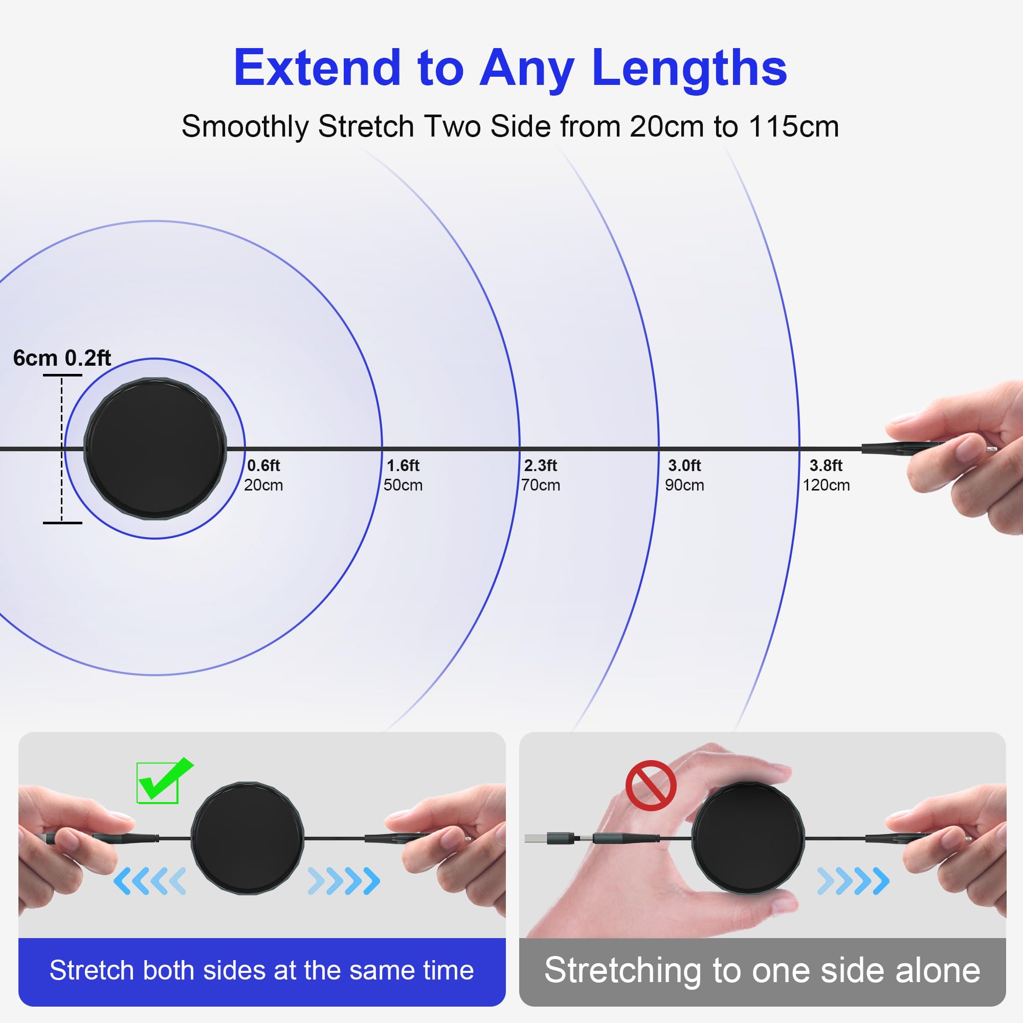 Retractable Usb C Lightning Cable For Iphone Ipad Samsung   60W Retractable Phone Charger[Mfi Certified], Apple Carplay & Androi