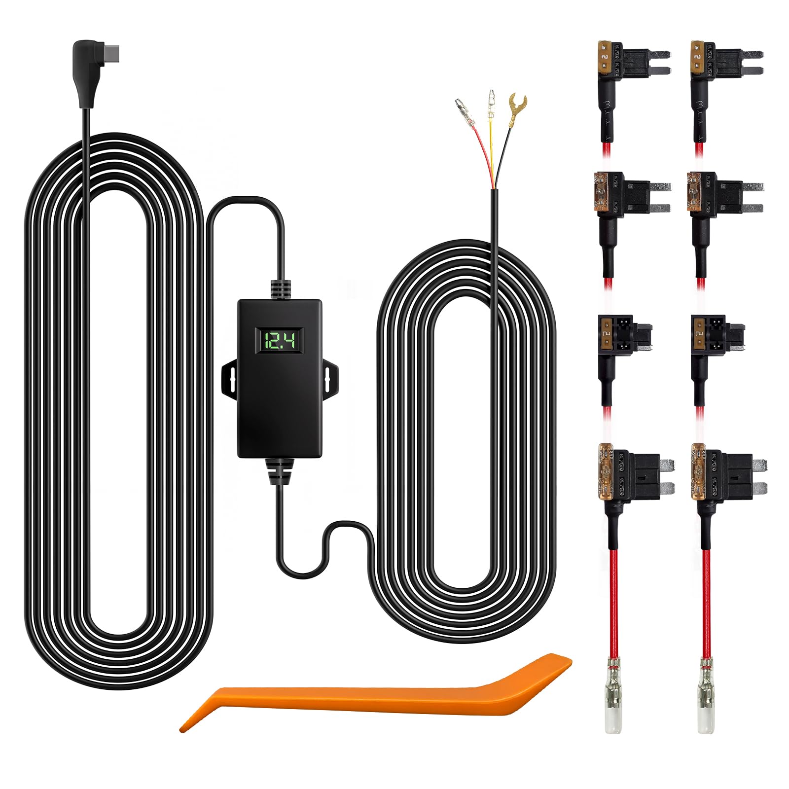 WOLFBOX USB C Acc Hardwire Kit for G900PRO/G850PRO/G840S/G900/G850/G930/G840H/i07/i17/X5, Hard Wire Car Charger Cable Kit 12V- 2