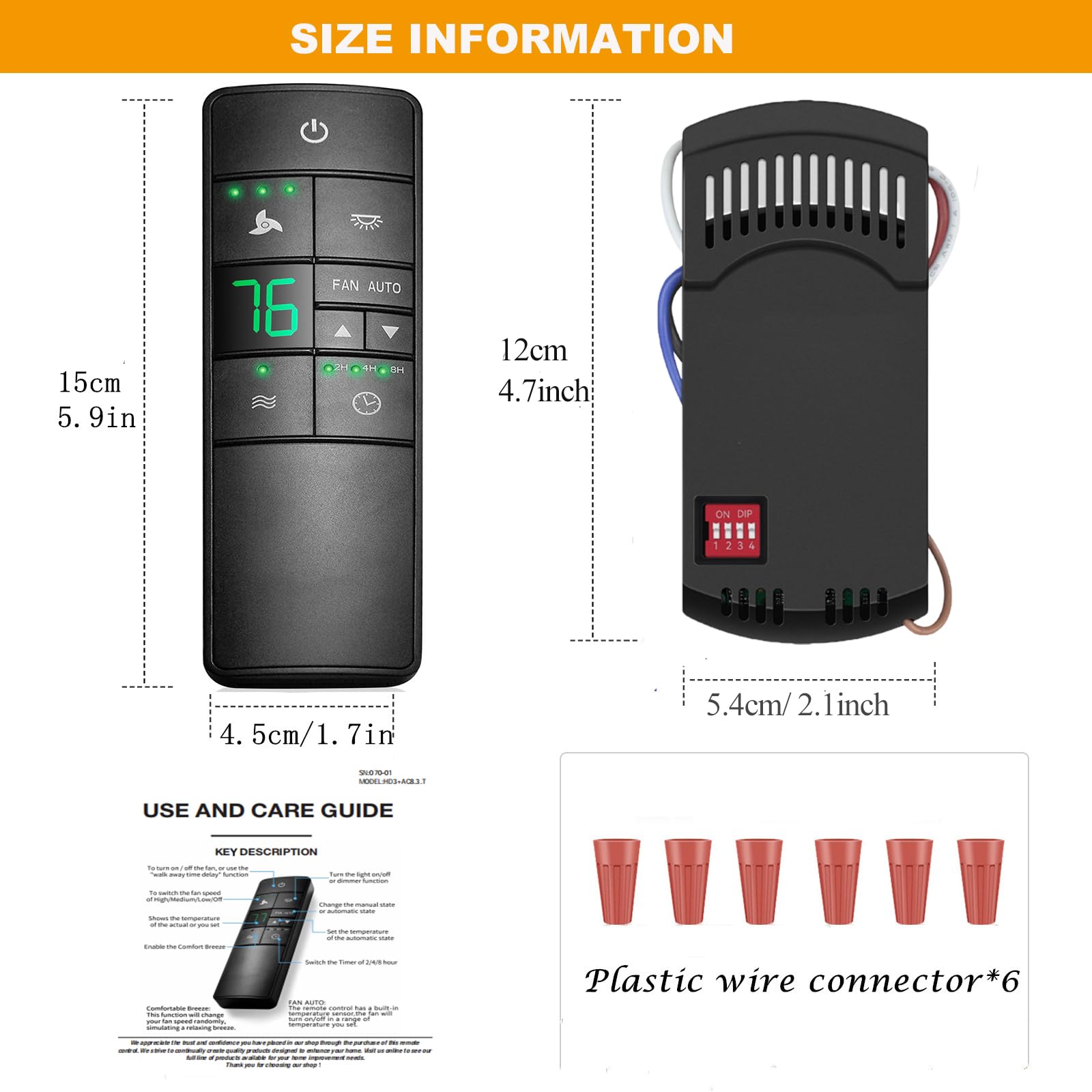 Universal Ceiling Fan Thermostatic Remote Control Kit Replacement For Hampton Bay Home Decorators Harbor Breeze  Walk Away Time