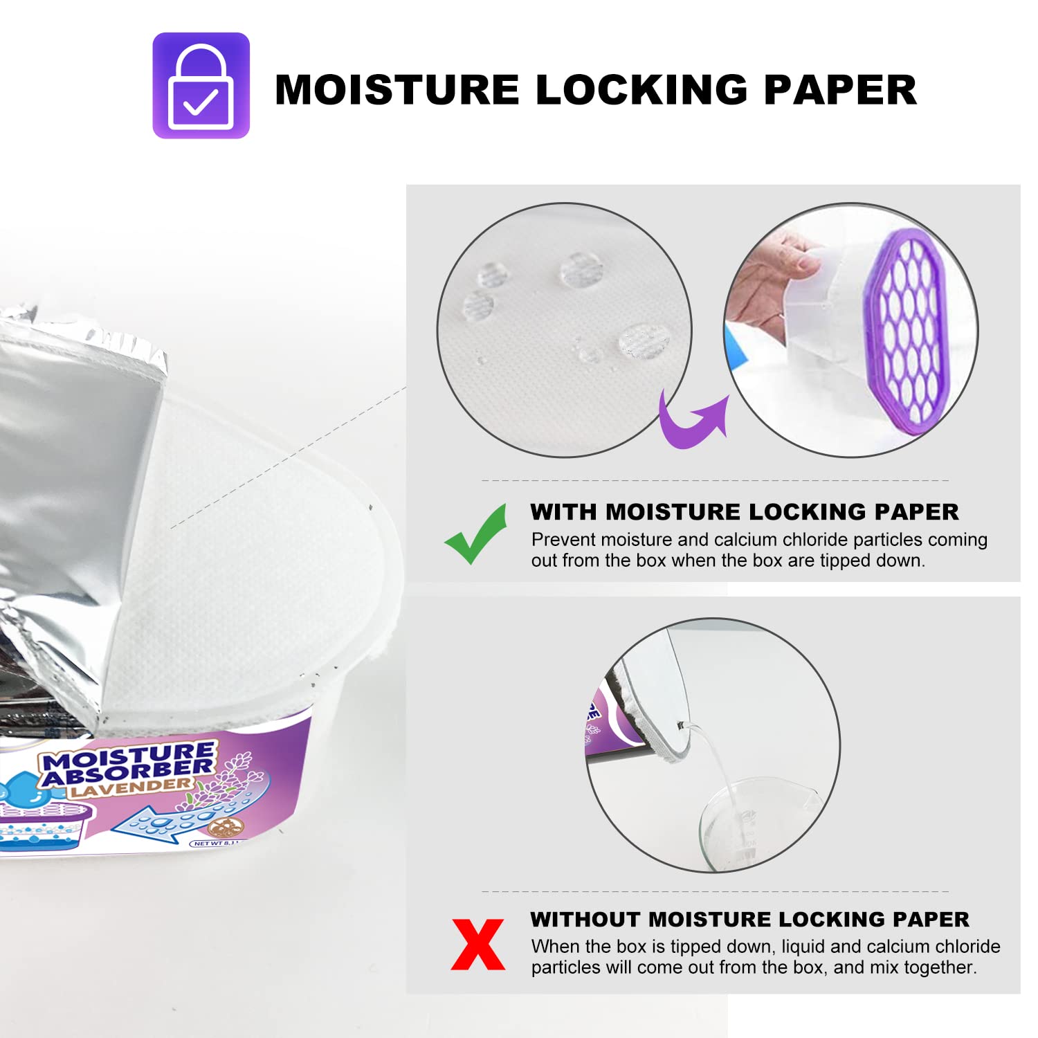 Natruth Moisture Absorbers With Lavender Scent,9 Pack Portable Closet Dehumidifier, Odor Eliminator Absorber Bucket, Unscented H