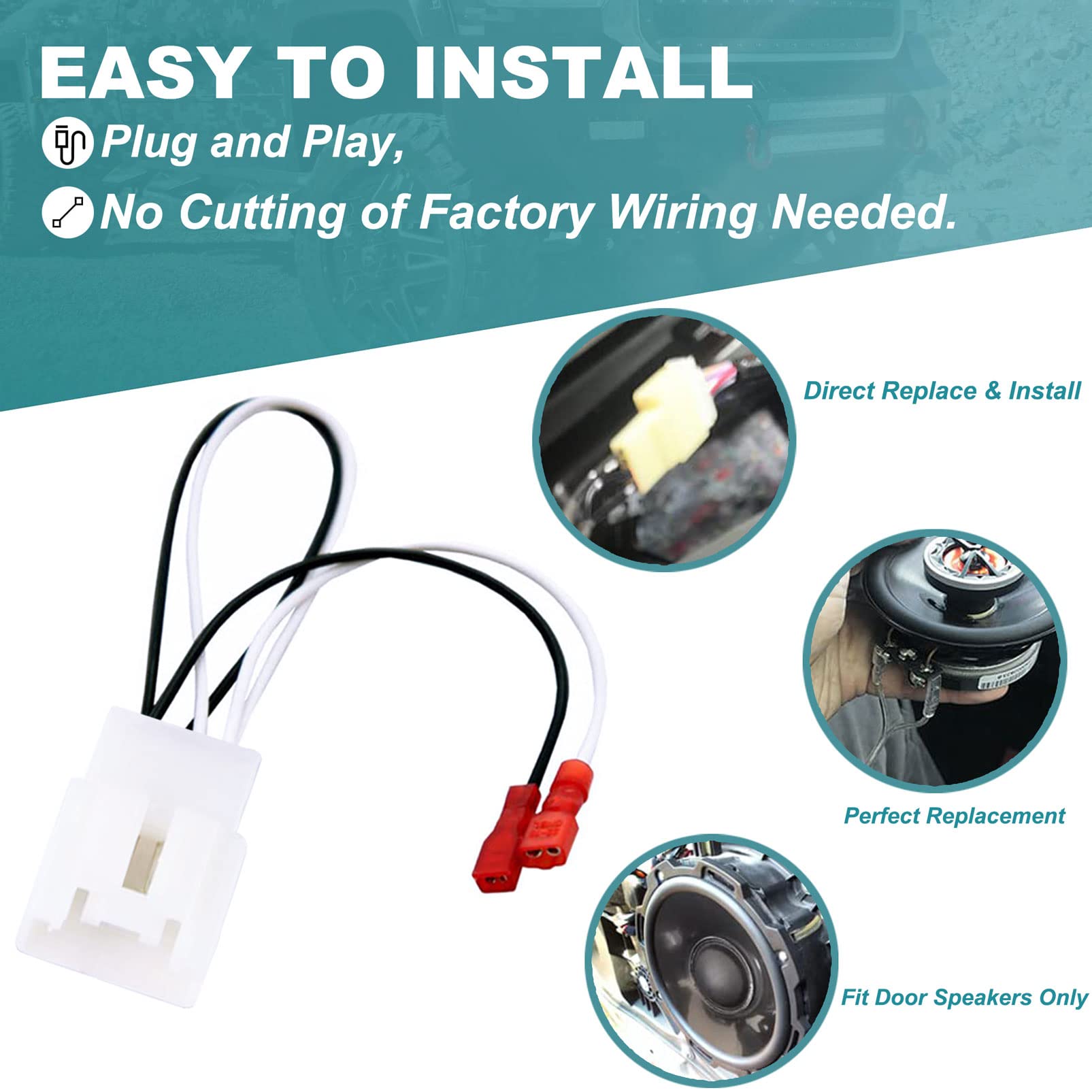 Immk 72 5602 Car Replacement Door Speaker Wiring Harness Plug Connector For 2011 2021 Ford F 150 Fusion Escape Focus Bronco Must