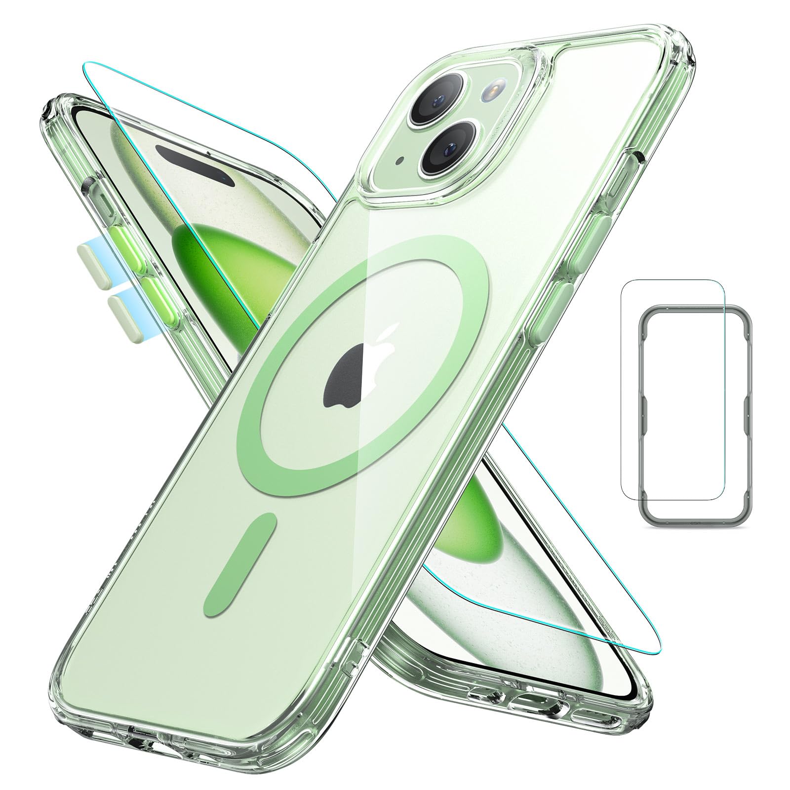 Esr For Iphone 15 Plus Case Set, Translucent Matte Case With Screen Protector, Compatible With Magsafe, Military Grade Protectio