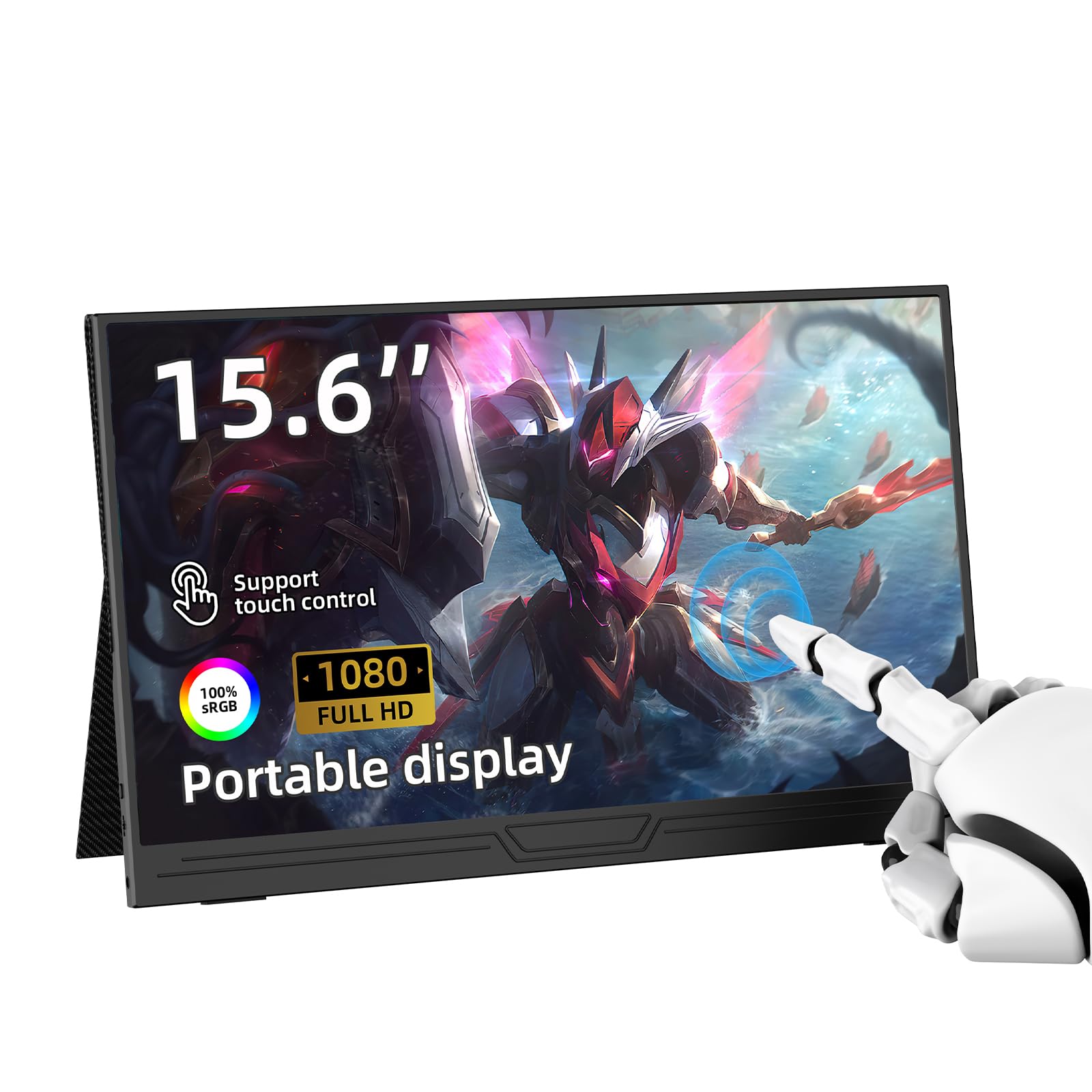 JSHIX Portable Touchscreen,Touch Screen,HDMI USB-C IPS External,Touchscreen HDR HDMI USB-C Travel Monitor for Laptop MacBook Pc