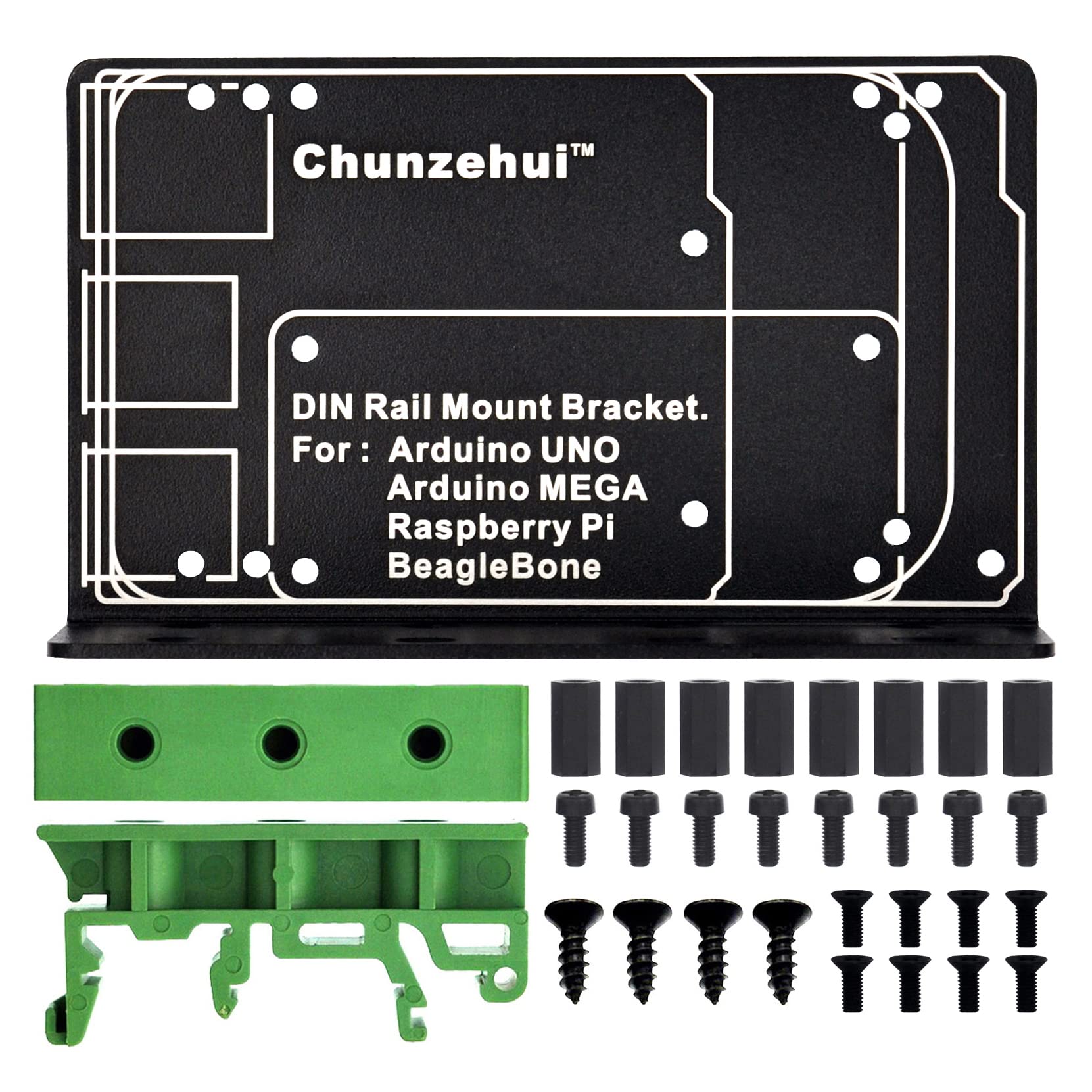 Din Rail Mount Bracket For Raspberry Pi 1A+ 1B+ 2B 3B 3B+ 4B Zero, Uno Mega 2560 Beaglebone Black