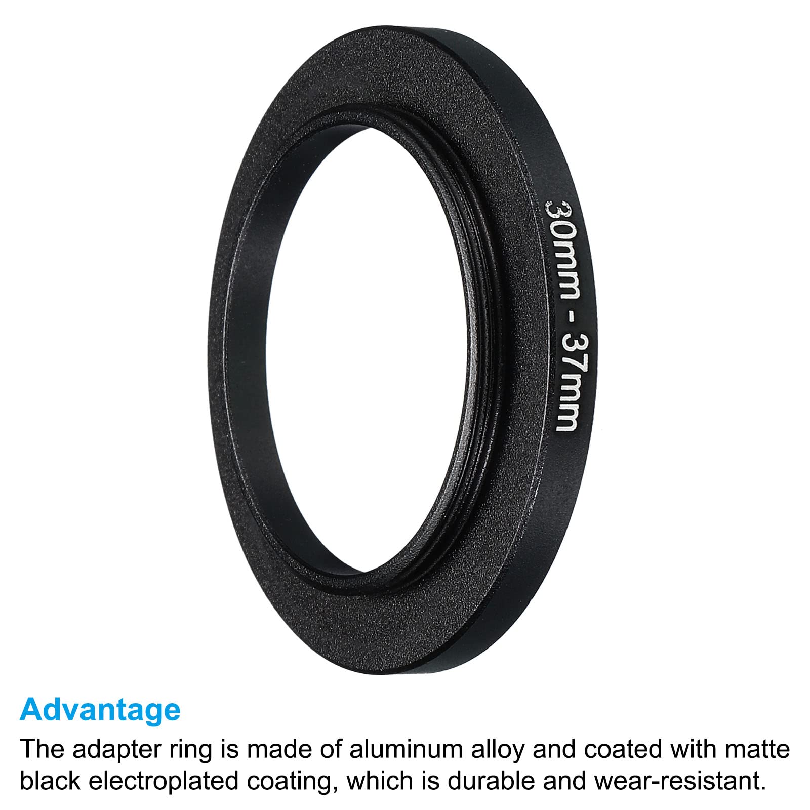 Patikil 30Mm 37Mm Metal Step Up Ring, Camera Lens Filter Adapter Ring Aluminum Filter Adapter Ring For Camera Lenses Hood, Black