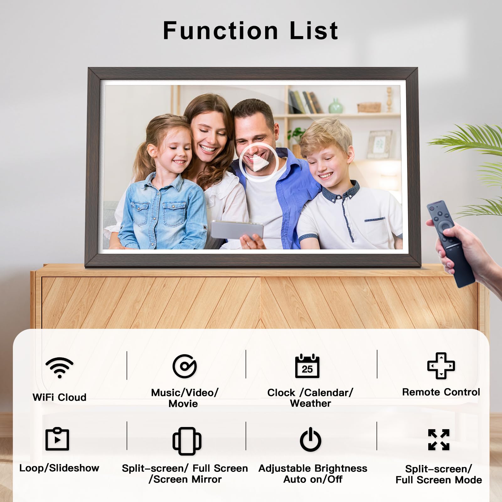 Large Digital Picture Frame 21.5 Inch Electronic Photo Frame, Fhd Ips Synchronize Smartphone Screen, 32Gb Wifi Frame, Light Sens