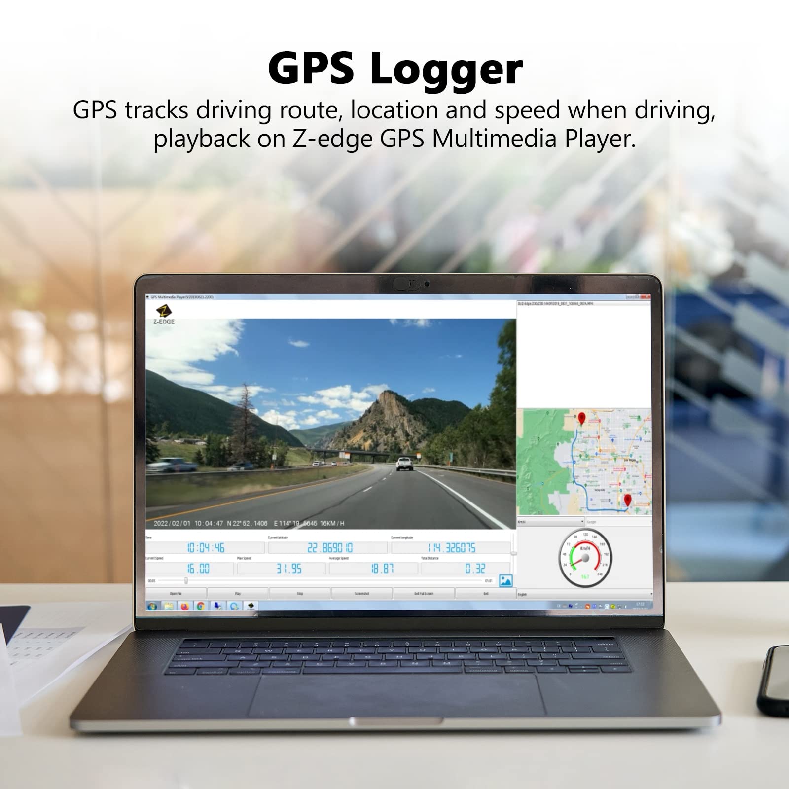 Dash Cam, Z Edge Z3D 2560X1440P Qhd, Front And Rear Dash Cam With Wifi, Gps, Dual Cam, Car Dvr, Night Vision, Parking Mode, G Se