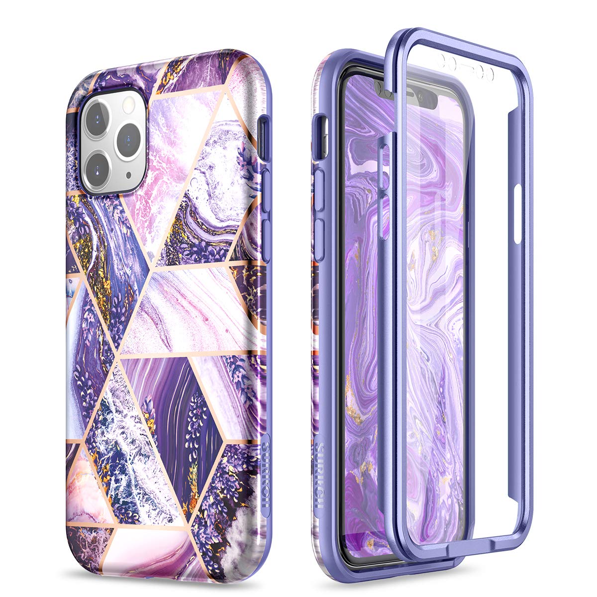Suritch Case For Iphone 11 Pro,[Built In Screen Protector] Hybrid Full Body Protection Dual Layer Soft Silicone Shockproof Bumpe