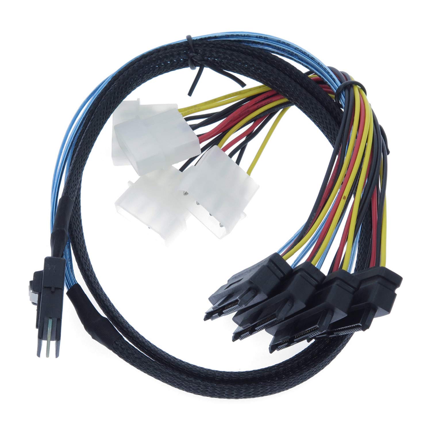 Edims Mini Sas To Sas Cable Internal Breakout Cable Sff 8087 To Sff 8482 With 4X Molex Power Connectors For Raid Controller To H