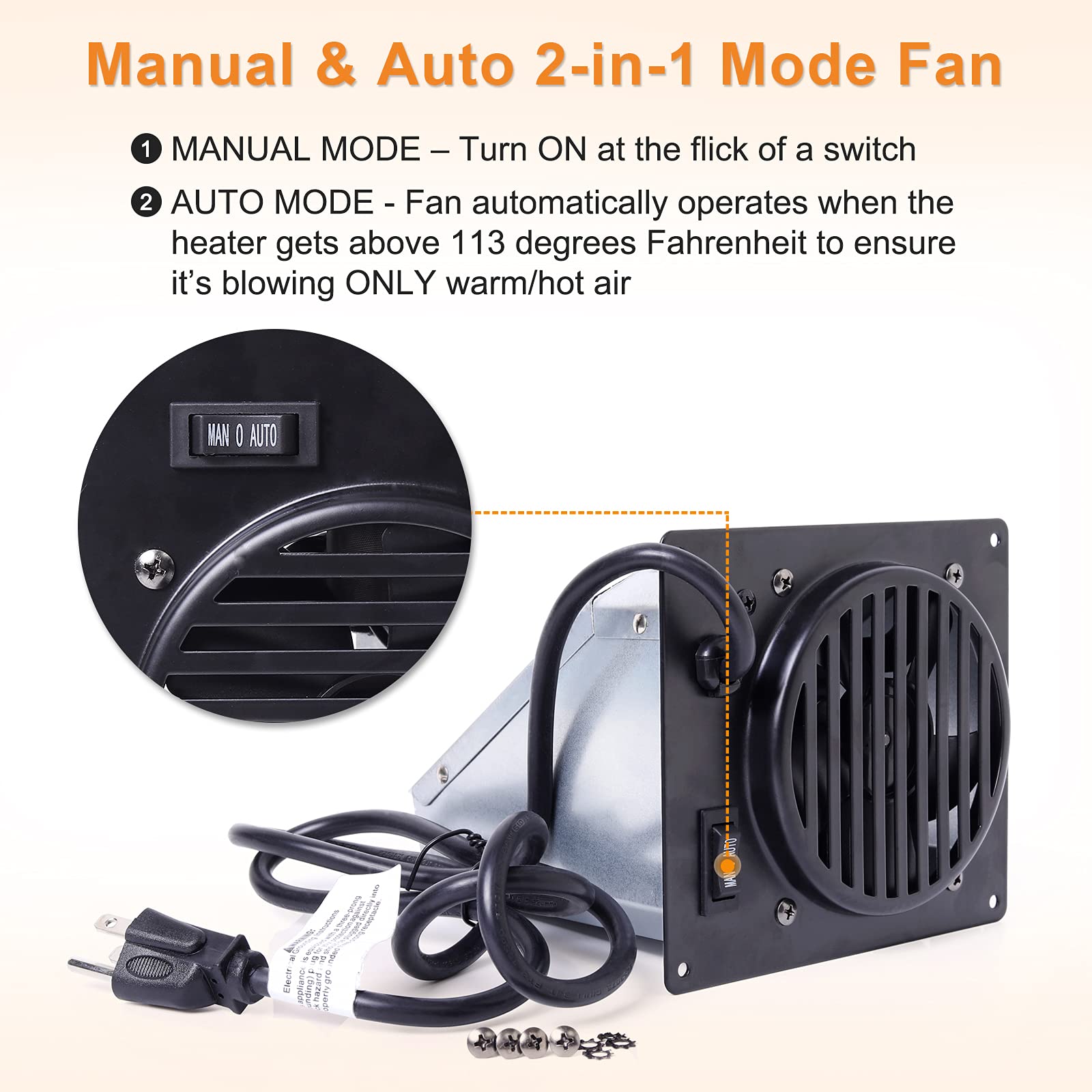 Adviace Wall Heater Blower Fan For Dyna Glo, Mr. Heater And Kozy World Vent Free Heaters, Replacement Whf100 Dyna Glo Heater Fan