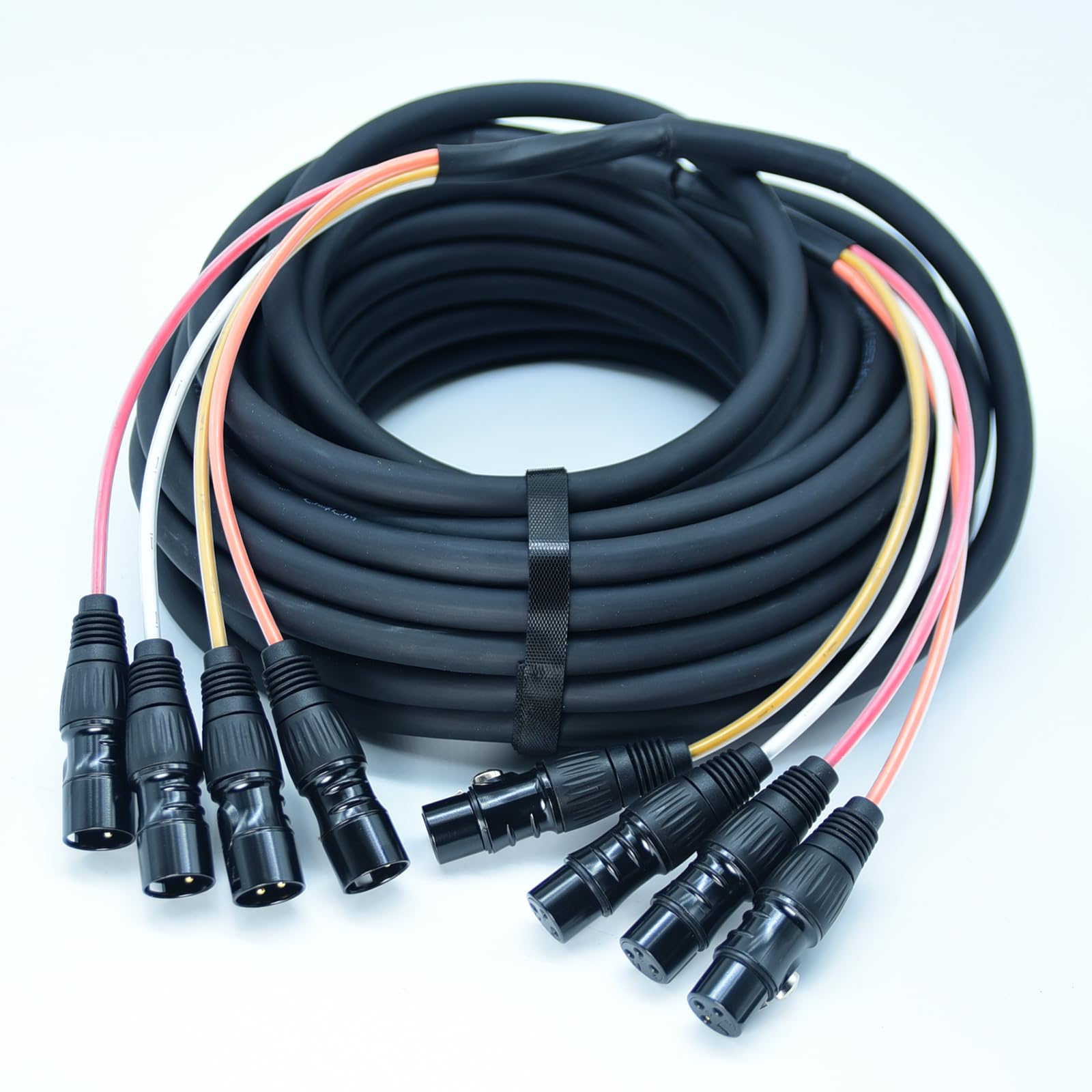 Arklove 20ft Pass Through Snake Cables Audio Balanced Patch XLR to XLR 4 Channel Connector Digital Splitter Microphones Stage & 