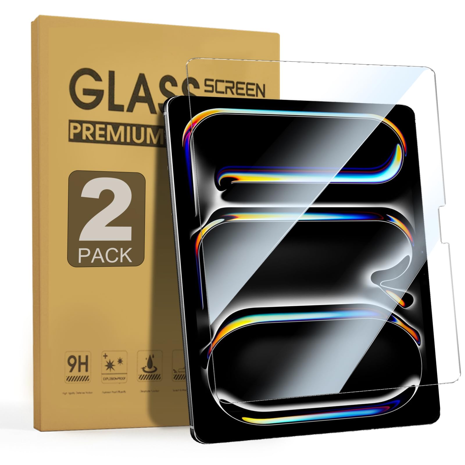 Zenrich [2Pack] Tempered Glass Screen Protector For Ipad Pro 13 Inch (M4 2024 New Released 7Th Generation) With [Anti Blue Light