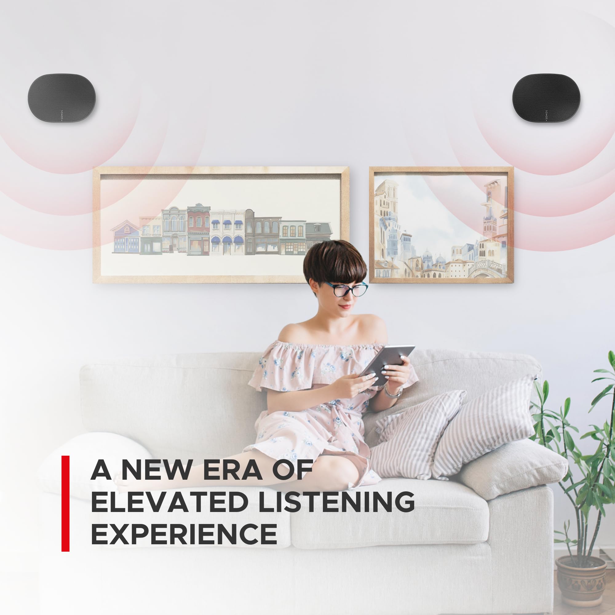 Era300 Wall Mount Bracket, Low Profile, Black, Single Unit, Compatible With Sonos Era 300 Speaker, Complete With All Fixing Hard