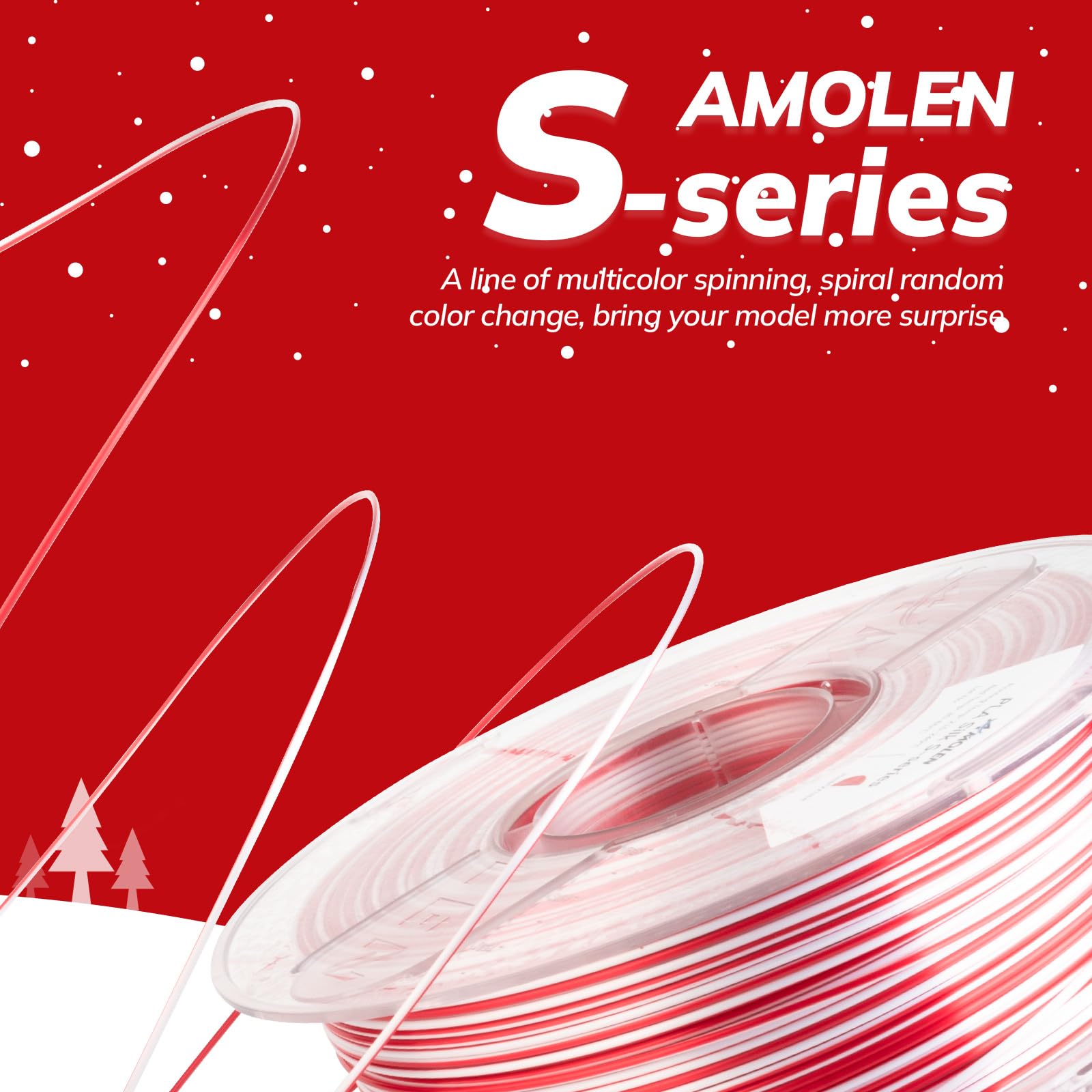 Amolen Silk Pla 3D Printer Filament, Shiny Multicolor Christmas Rainbow Pla Filament 1.75Mm, Fast Color Change Pla 3D Printing F