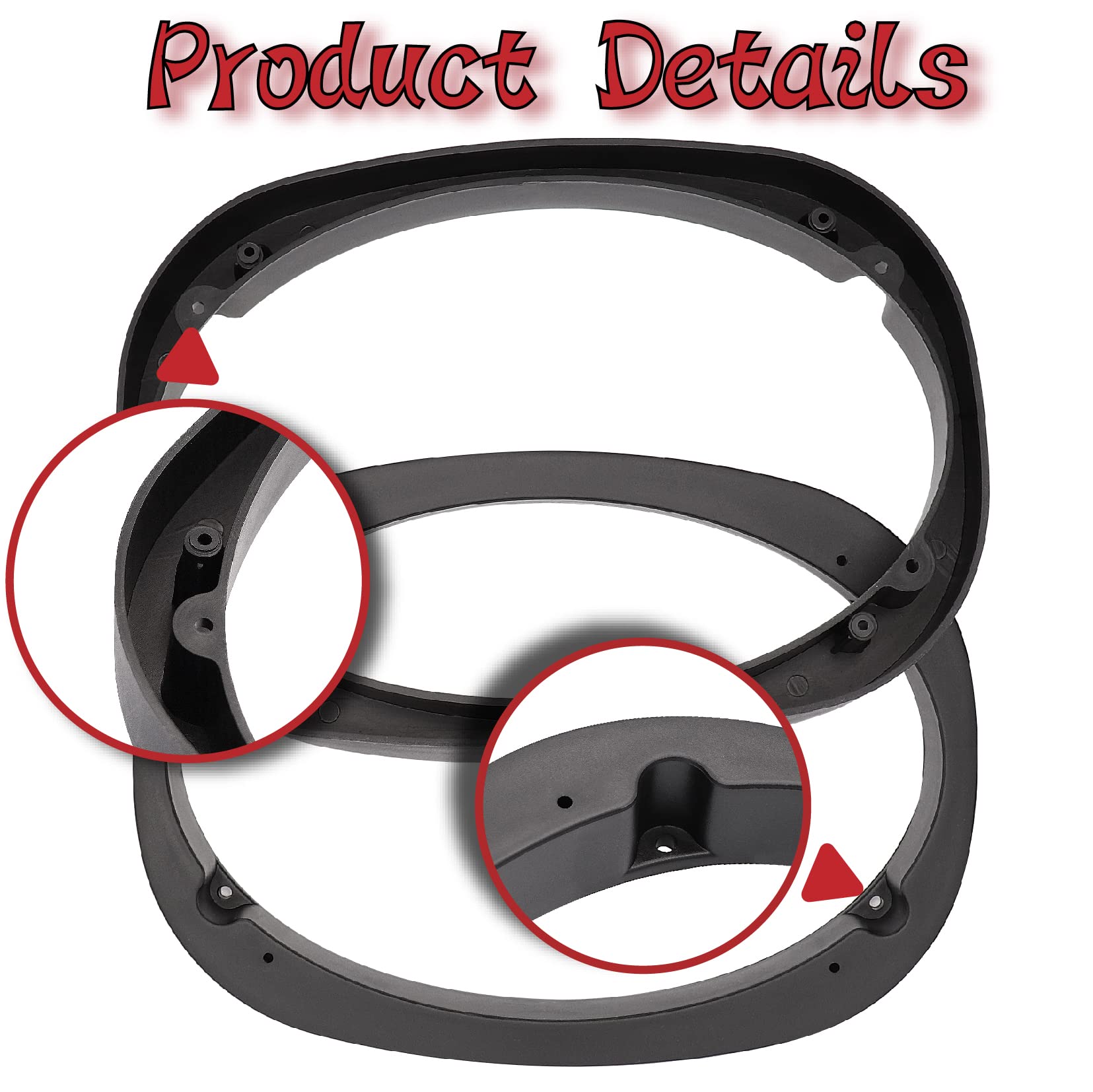 Tuolauthon 4Pcs 6'' X 9'' Universal Plastic Vehicle Car Speaker Spacer Adapter Mount Car Speaker Spacer Mounting Bracket Adapter