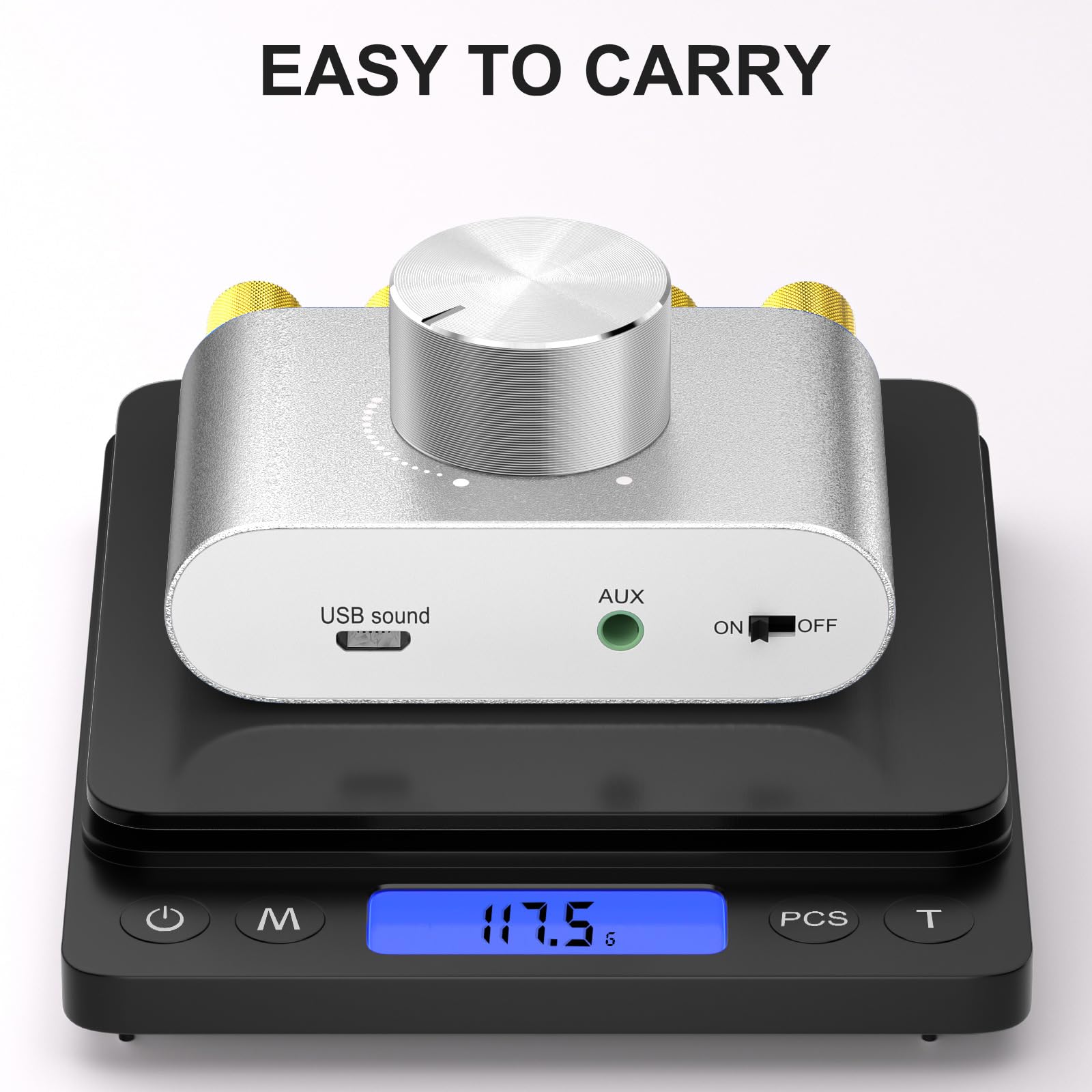 Facmogu F900S 160W Bluetooth 5.0 Mini Amplifier, 80Wx2 2.0Ch Audio Power Amplifier, Hi Fi Stereo Sound Digital Amp Wireless Speaker Amp Receiver W/Aux/Usb/Bt Input & 12V 5A Power Adapter   Silver