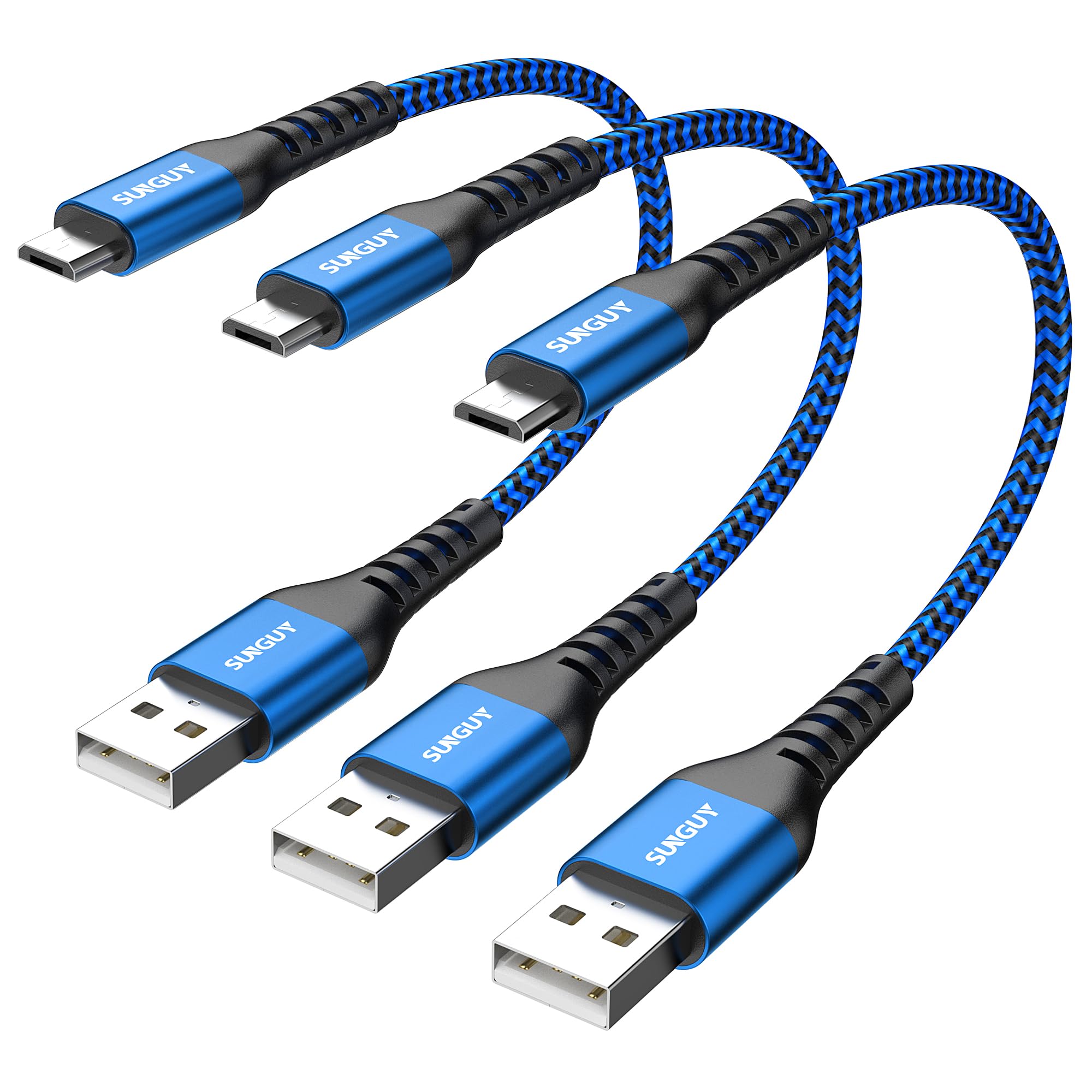 Sunguy Micro Usb Cable [6Inch/0.5Ft], Usb To Micro Usb Cable Nylon Braided Fast Charging And Data Sync Cord For Samsung Galaxy S