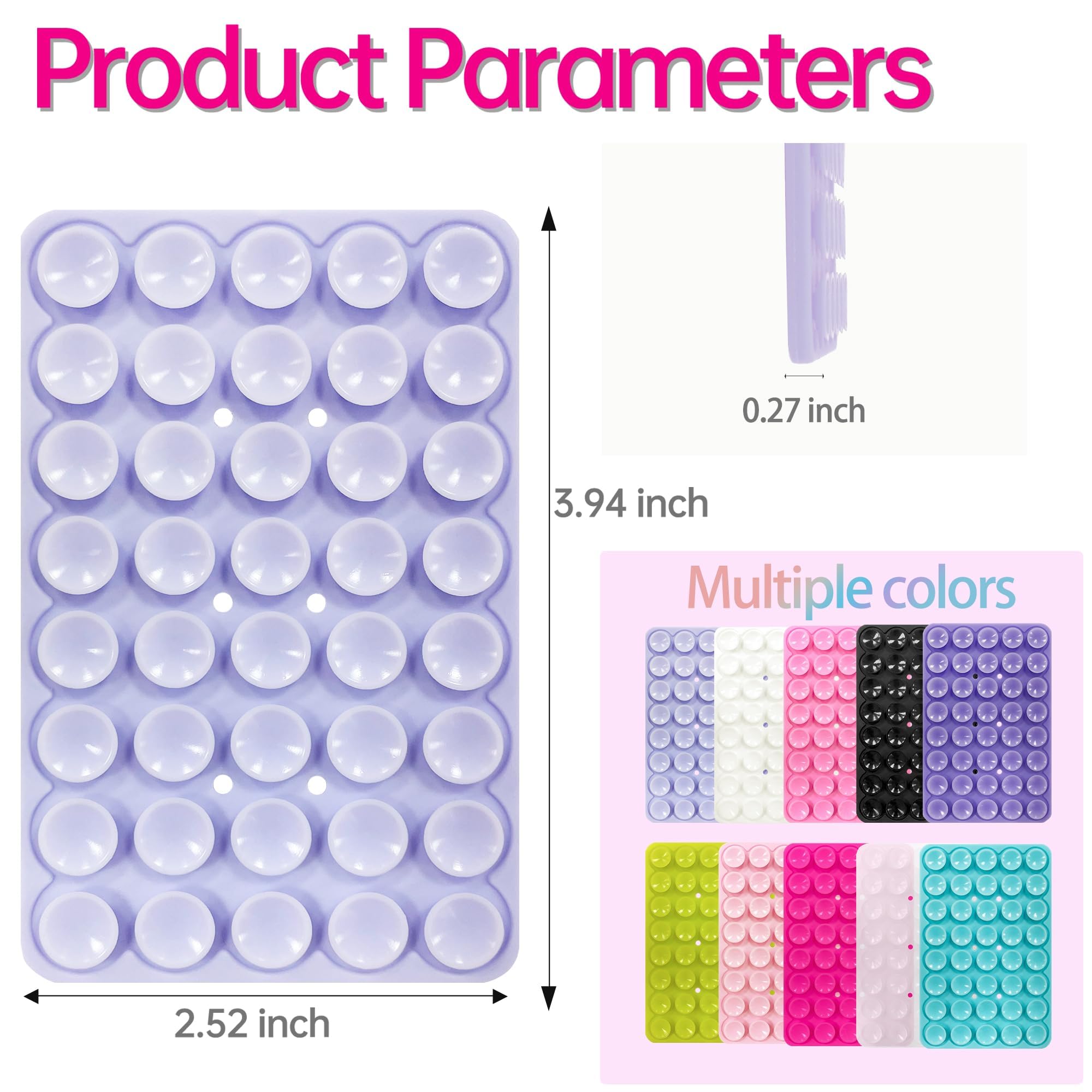 Giumel 1 Pack Silicone Suction Cup Phone Case Mount Double Sided, Phone Accessories Hands Free Strong Grip Holder For Selfies An