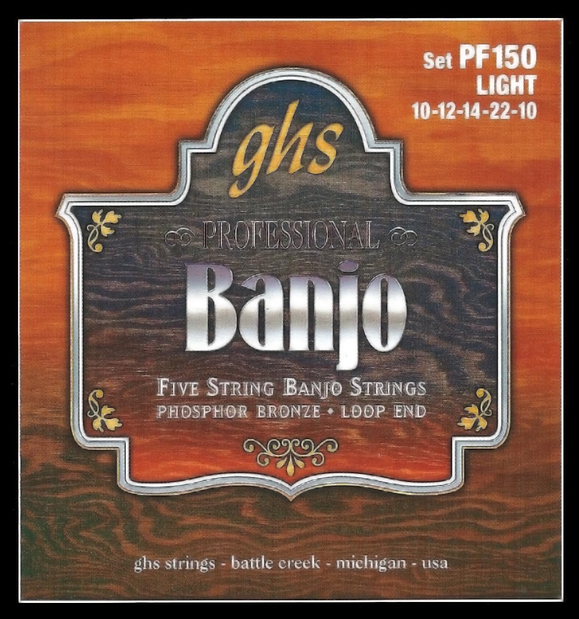 Ghs Strings Pf150 5 String Banjo Strings, Phosphor Bronze, Light (10 22)