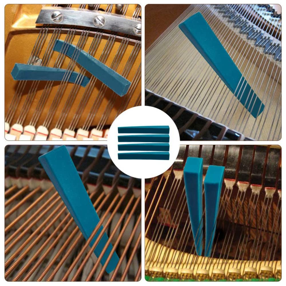 Jiayouy 12Pcs Piano Tuning Kit Professional Metal Rubber Tuning Mute With Wool Felt Wedge Mute For Piano Repairing Accessories