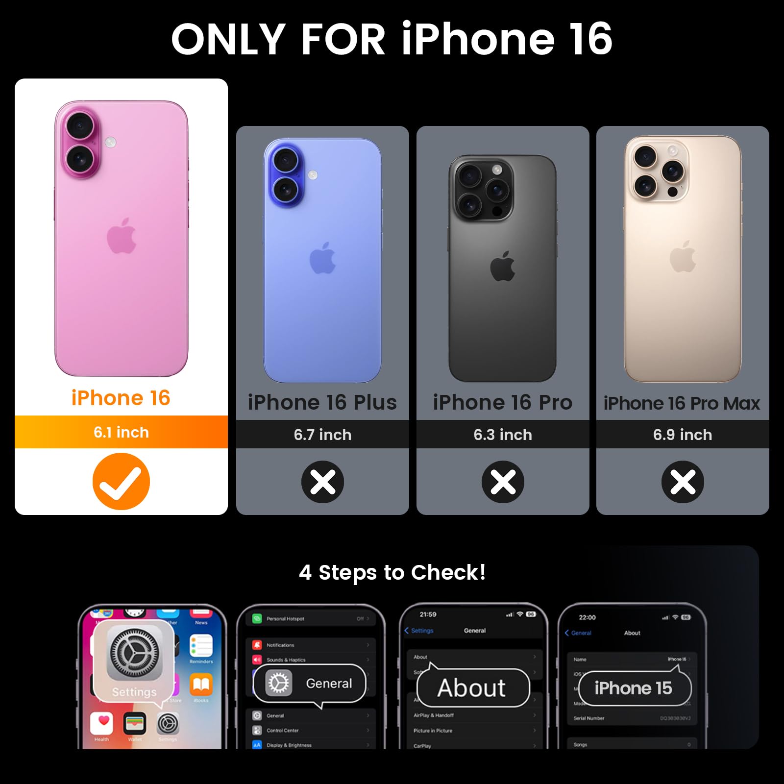 Goton Compatible For Iphone 16 Case With Screen Protector   Slide Camera Cover Protective Phone Case With Ring Stand, Heavy Duty