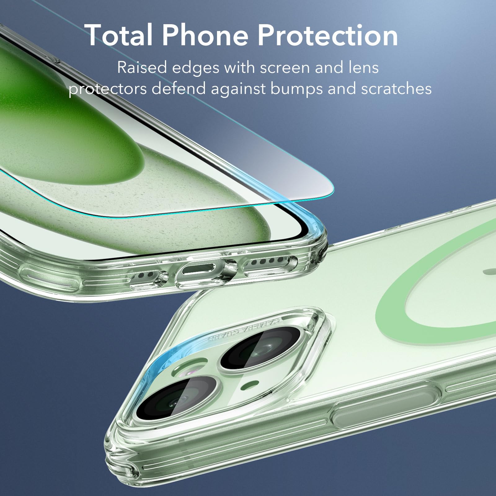 Esr For Iphone 15 Plus Case Set, Translucent Matte Case With Screen Protector, Compatible With Magsafe, Military Grade Protectio