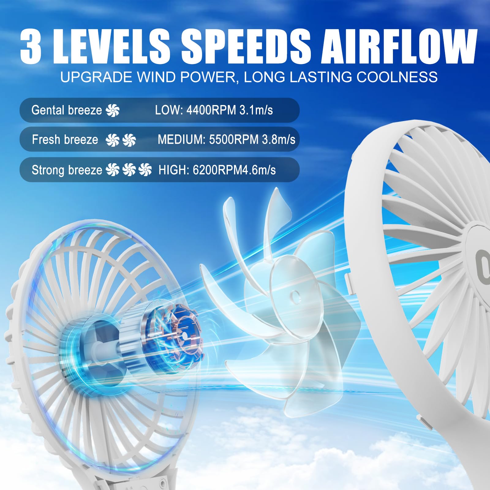 Qqt Mini Handheld Fan,Small Personal Fan With 3Speeds,Portable Battery Operated Fans,Usb Rechargeable Makeup Eyelash Fan,Strong