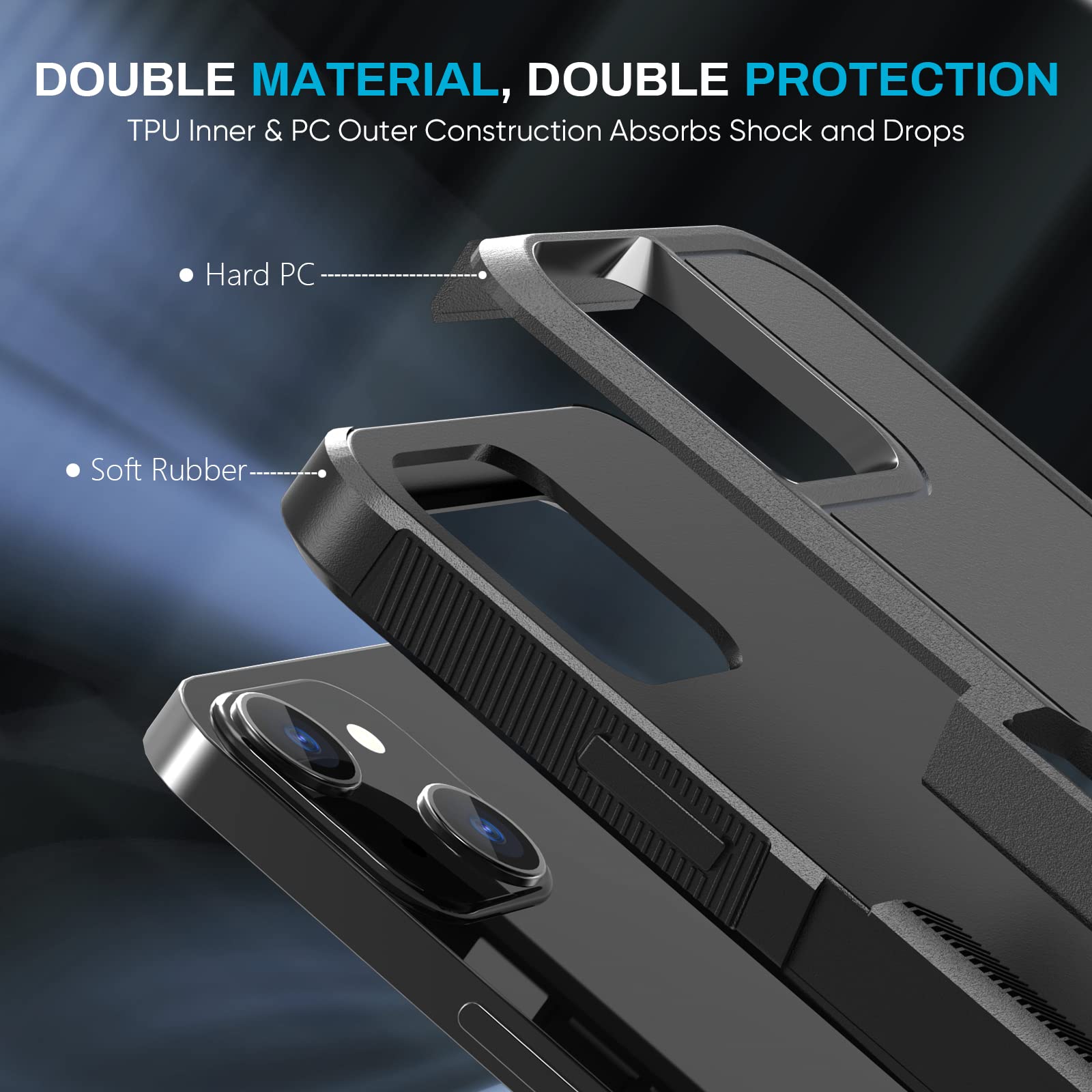 Maxcury Designed For Iphone 13 & 14 Case, [Full Protection] [Anti Fingerprint] [Anti Scratch] Heavy Duty Protection Phone Case C