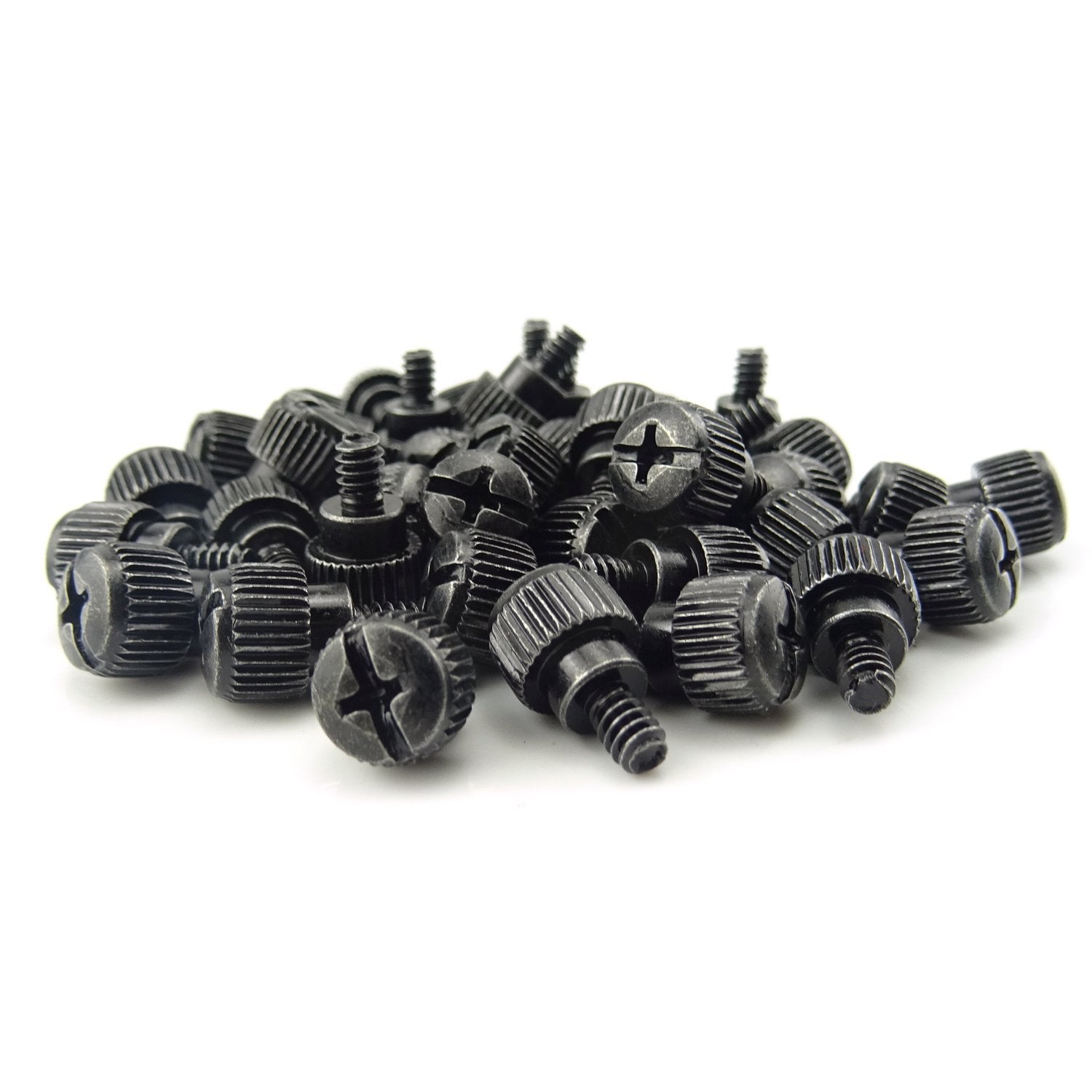 Honbay 50Pcs 6# 32X5 M3.5 Pc Computer Case Thumbscrews Thumb Screws Black Zinc (50)