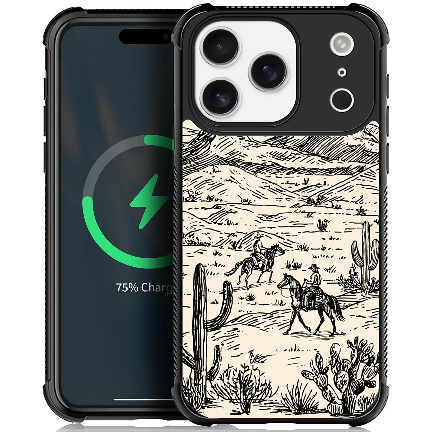 Deaorew for iPhone 17 Pro Case | Compatible with MagSafe | Classic Slim Cover Design | Cowboy Wild West