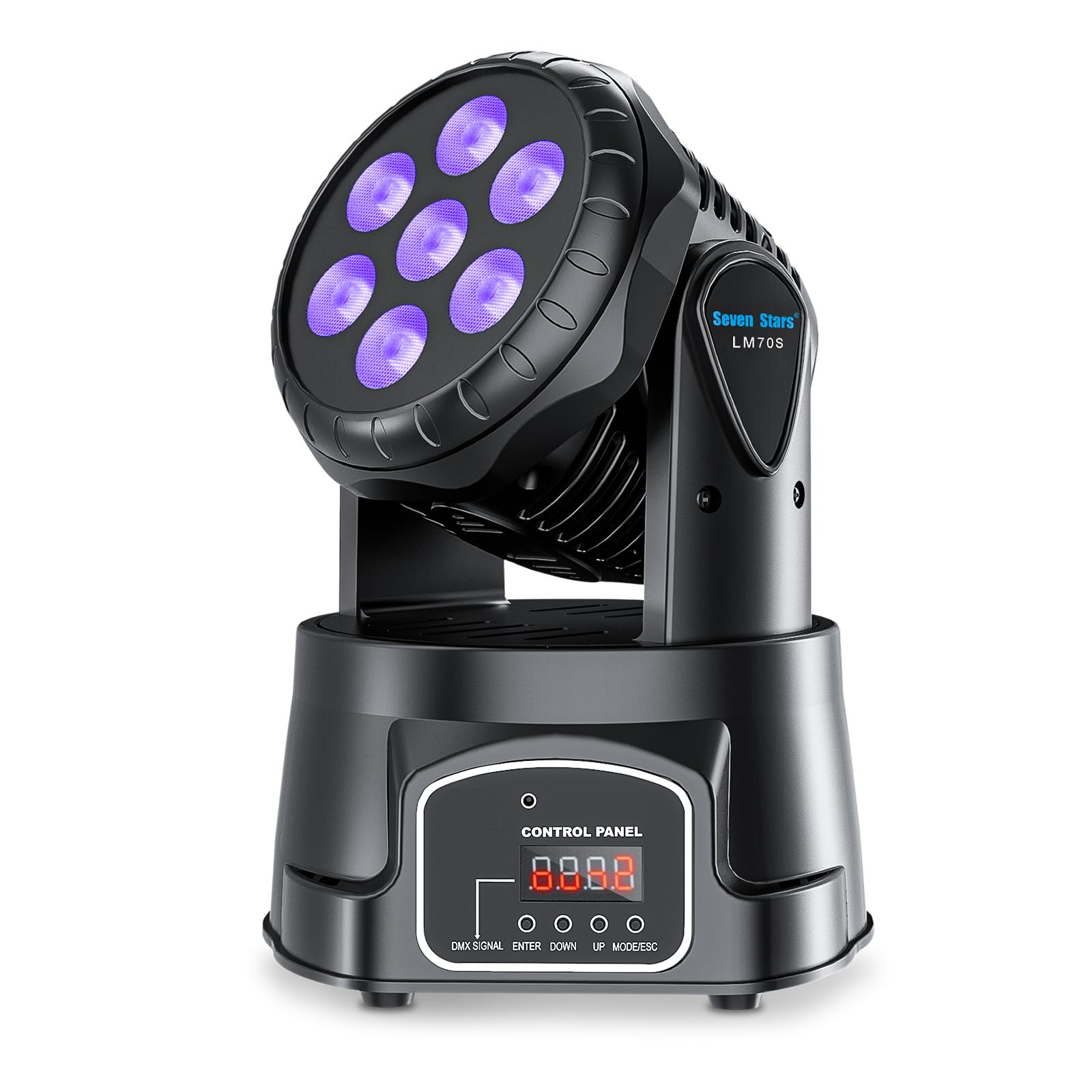 Seven Stars Dj Lights Moving Head 60W Light Stage Lighting Rgbw Dj Light 9/16 Channel Dmx 512 Spotlight For Bars, Disco, Church,