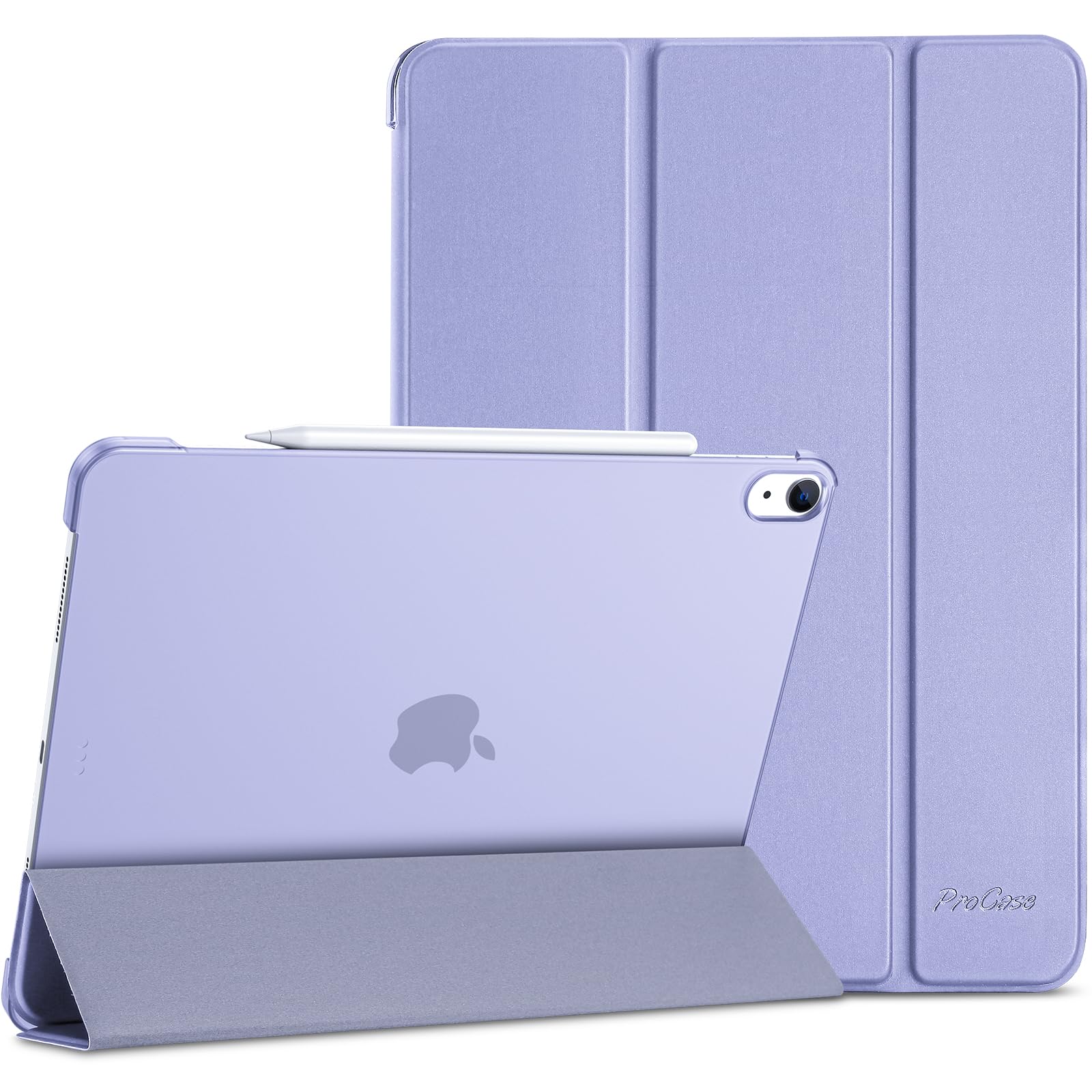 Procase For Ipad Air 13 Inch Case M3 2025/M2 2024, Slim Smart Cover Ipad 13 Air M3 M2 Case With Translucent Hard Shell Back, Supports Touch Id, Auto Wake/Sleep  Purple