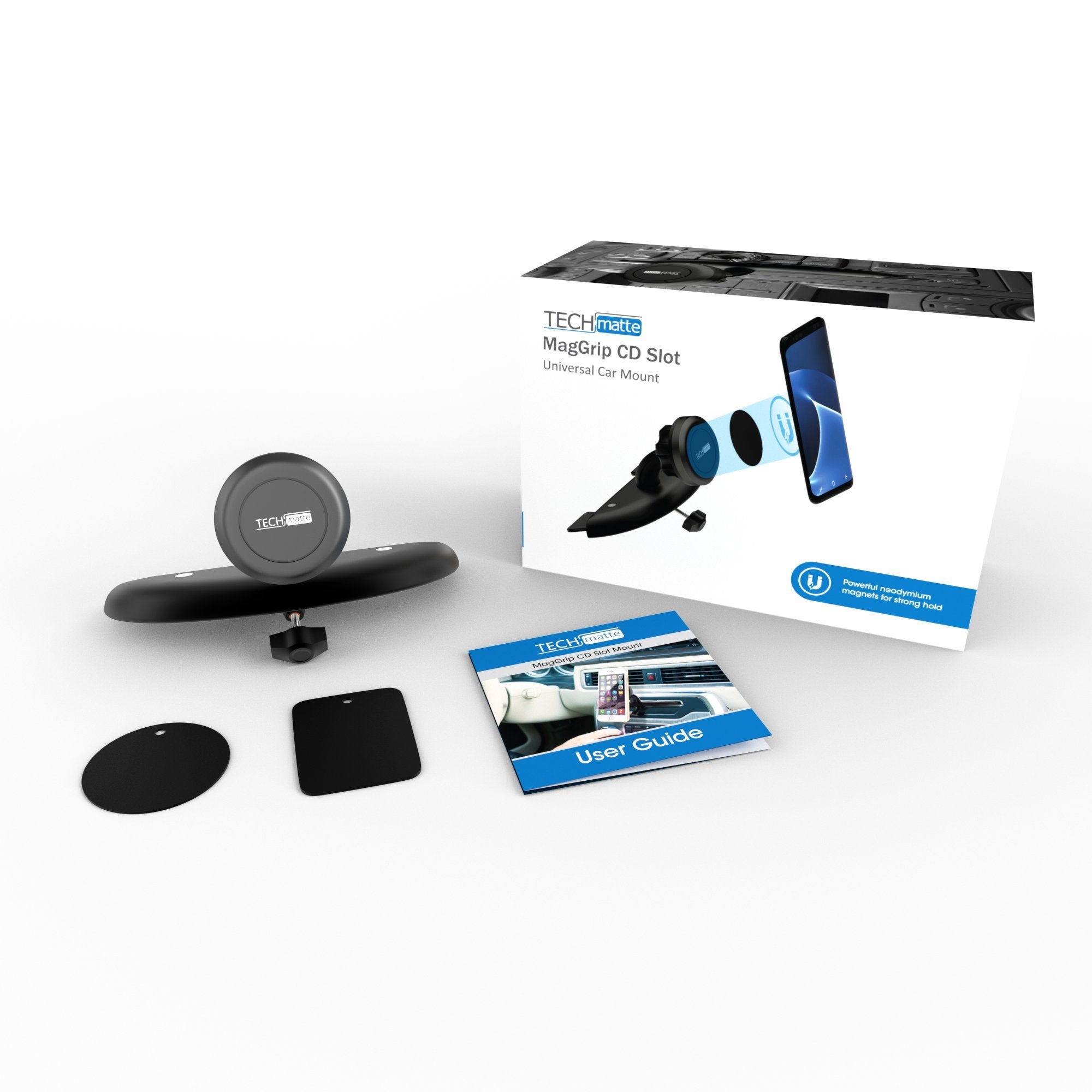 Techmatte Maggrip Universal Magnetic Cd Slot Car Mount With Extra Strong Magnetic Grip (1 Pack)
