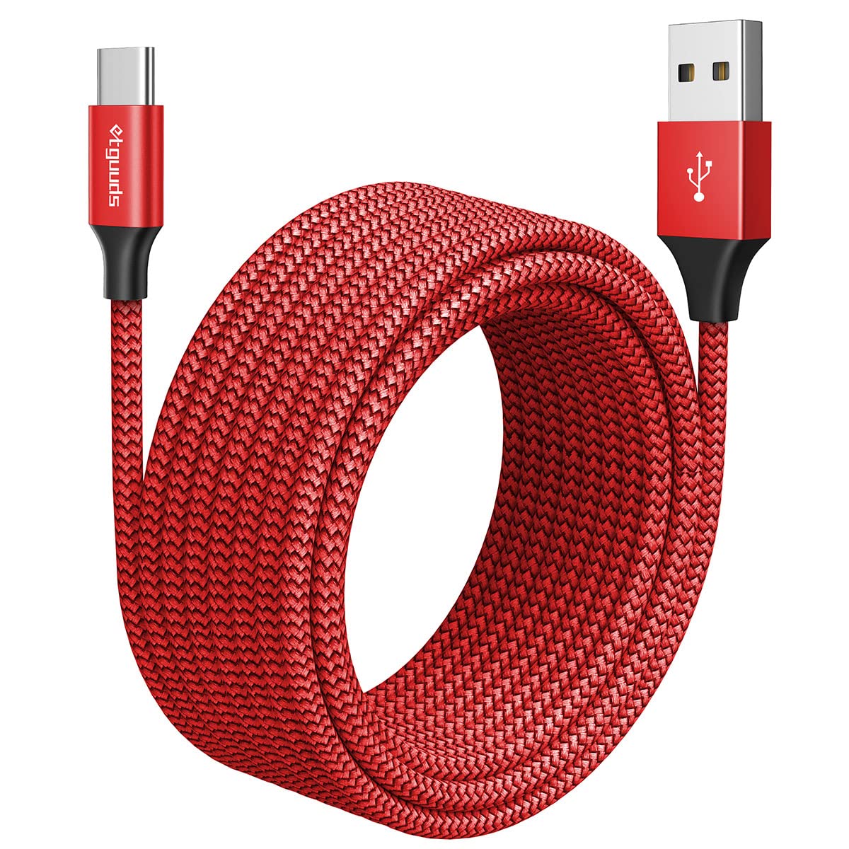 Etguuds Usb C Cable [20Ft/6M], 1 Pack, Long Usb A 2.0 To Usb C Cable, Fast Charging Type C Charger Cord Nylon Braided For Samsung Galaxy Note, Lg, Moto, Pixel, Switch, And Other Usb C Devices