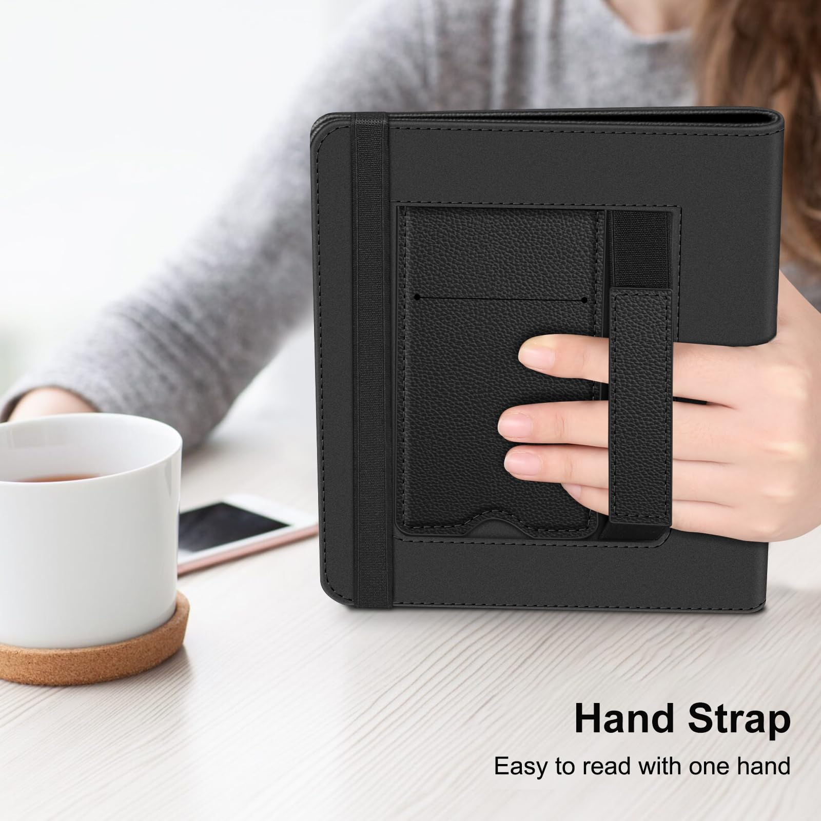 Fintie Universal Case For 6-7 Inch Tablet Ereader - Premium Pu Leather Sleeve Stand Cover With Card Slot & Hand Strap For 6, 6.8