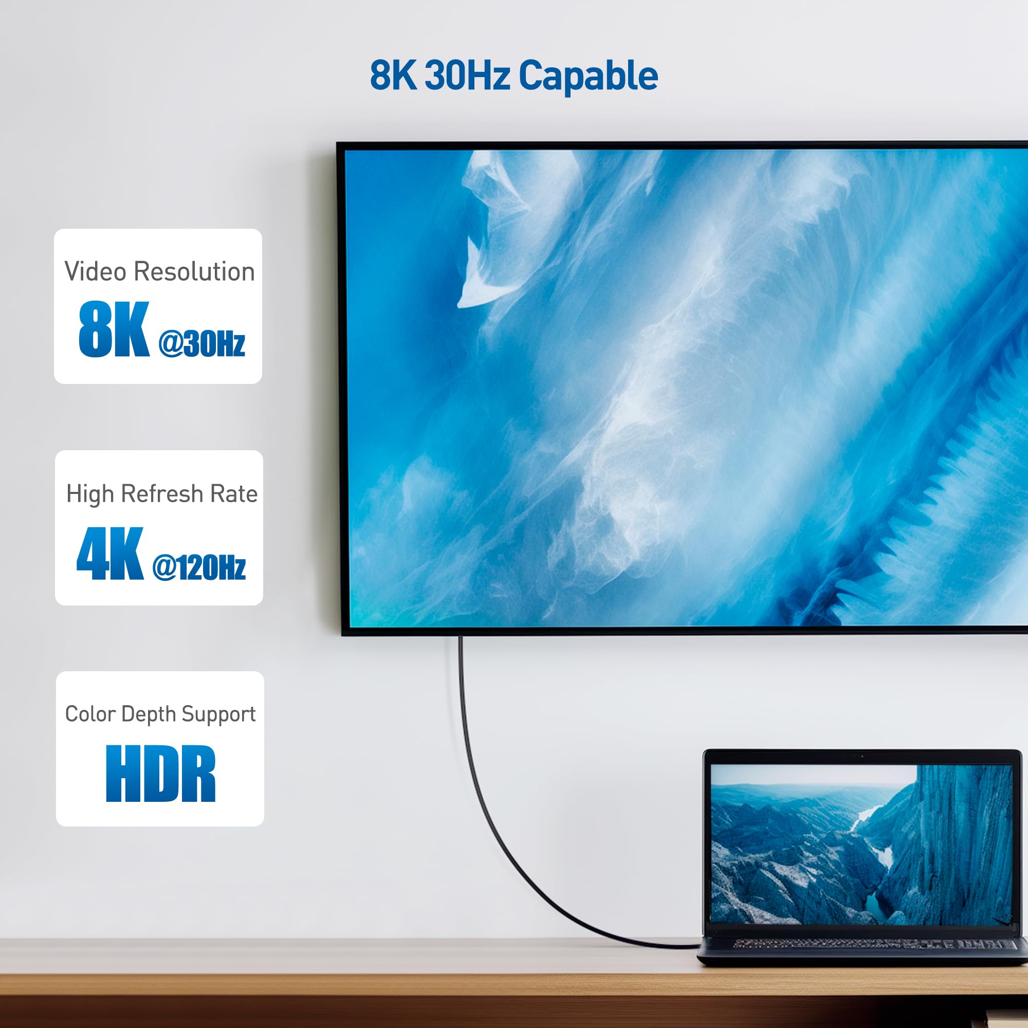 Cable Matters 20Gbps Long USB4 Cable/USB 4 Cable 9.8ft, Supports Up to [8K@30Hz / 4K@120Hz Video, 240W Charging, 20Gbps Data Transfer] Compatible with Thunderbolt 4 Cable, MacBook, XPS, Surface Pro